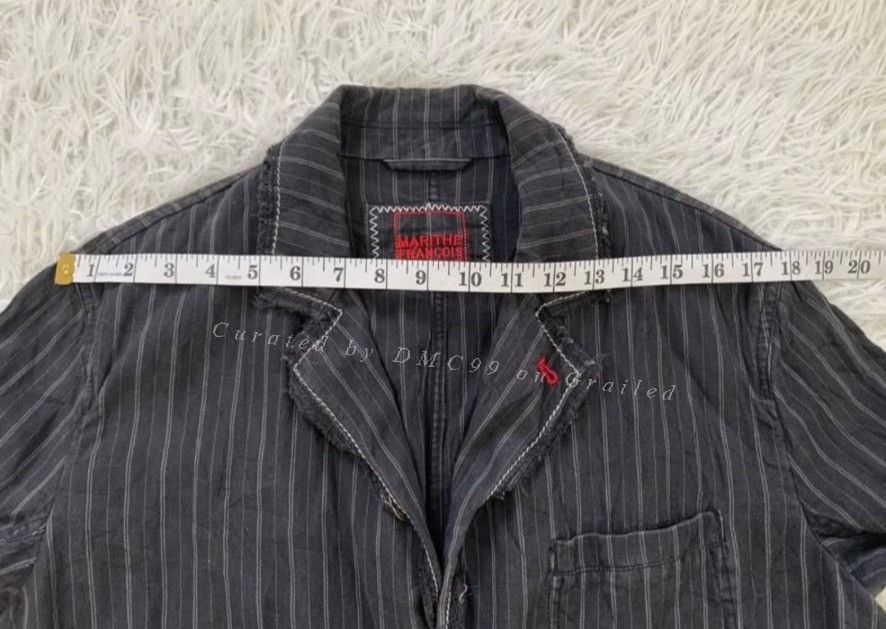 Marithe + Francois Girbaud Marithe Francois Girbaud Striped Collar Coat Size US L / EU 52-54 / 3 - 4 Thumbnail