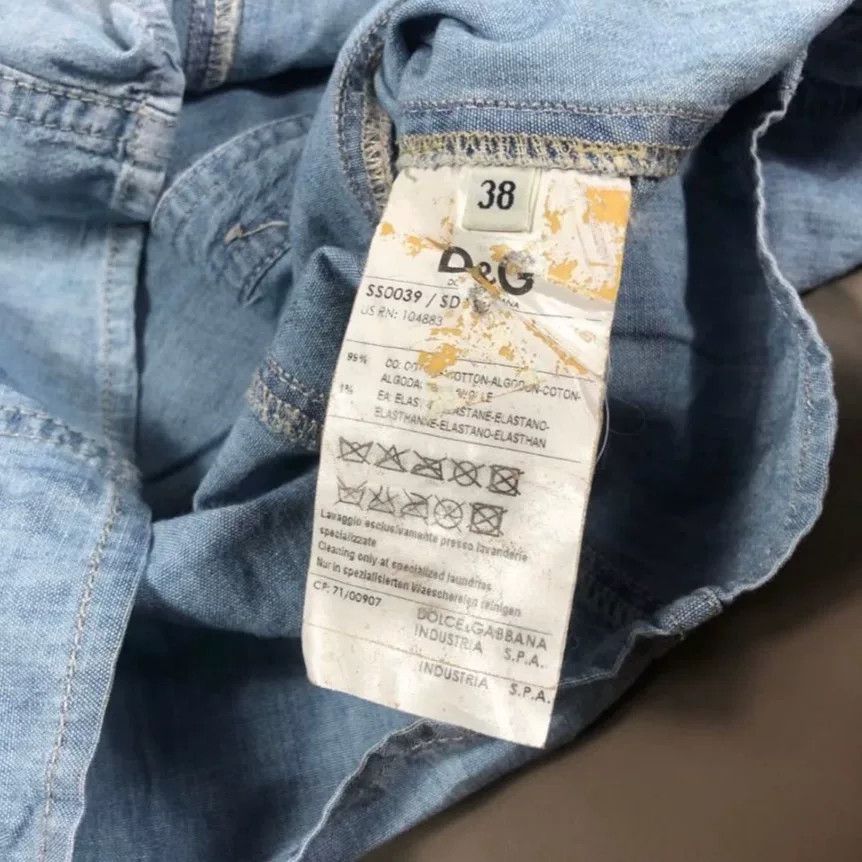 Dolce & Gabbana Dolce & Gabbana Vintage Denim Short Sleeve Shirt Size S / US 4 / IT 40 - 5 Thumbnail