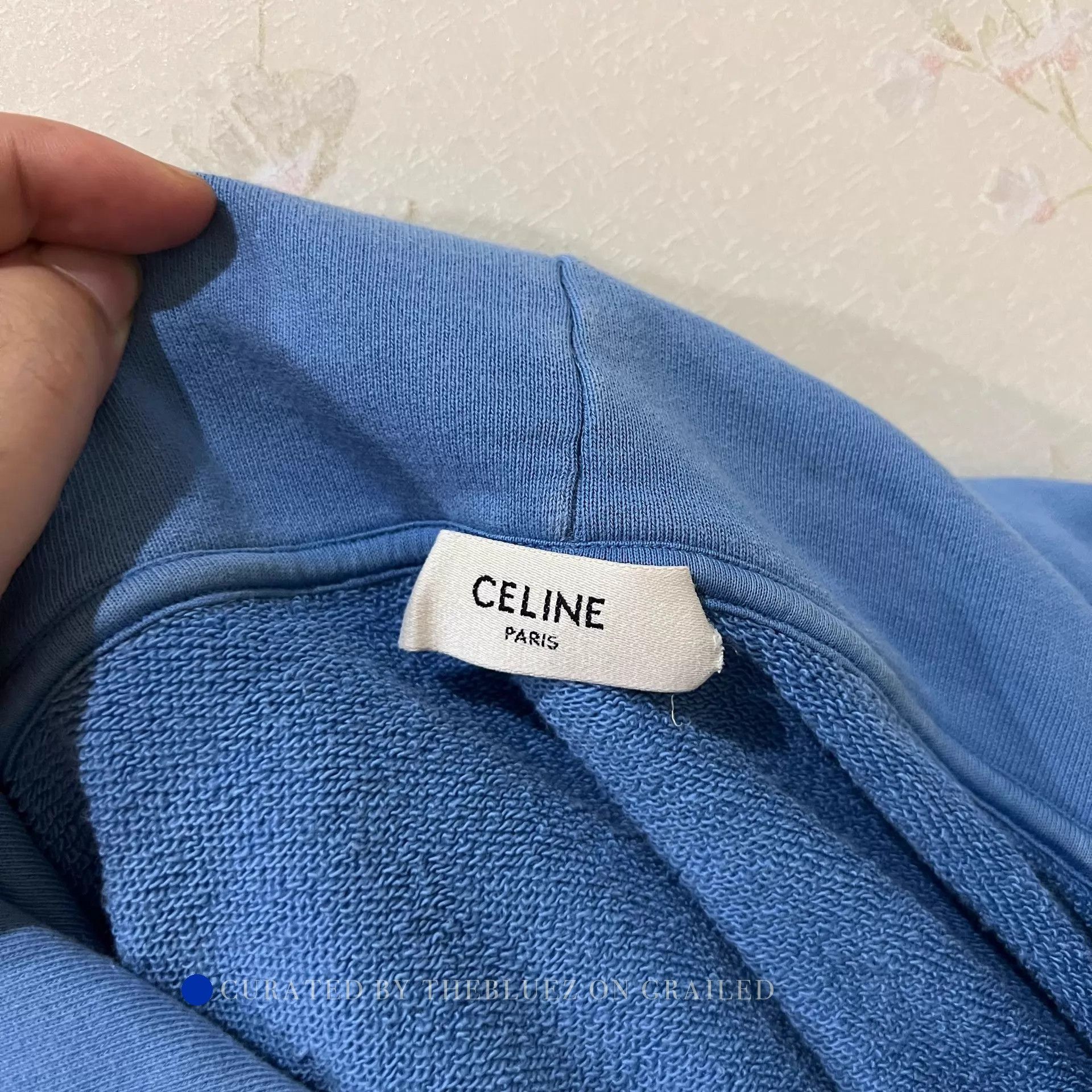 Celine Blue Oversized Hoodie with Drawstrings Size US XL / EU 56 / 4 - 3 Thumbnail