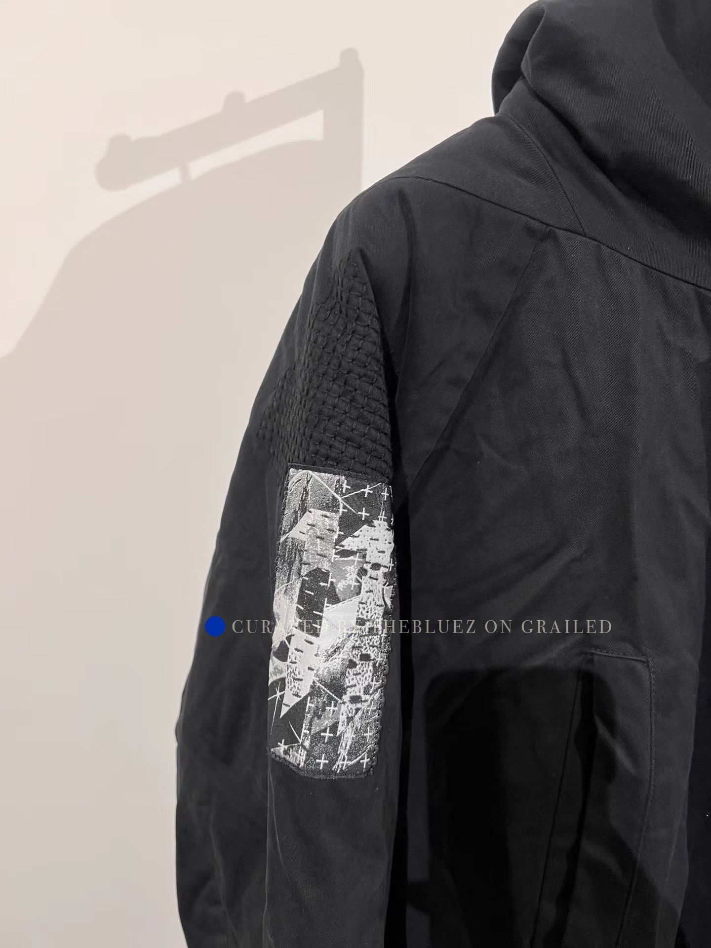 11 By Boris Bidjan Saberi Black Hooded Parka with Abstract Graphic Print Size US M / EU 48-50 / 2 - 5 Thumbnail