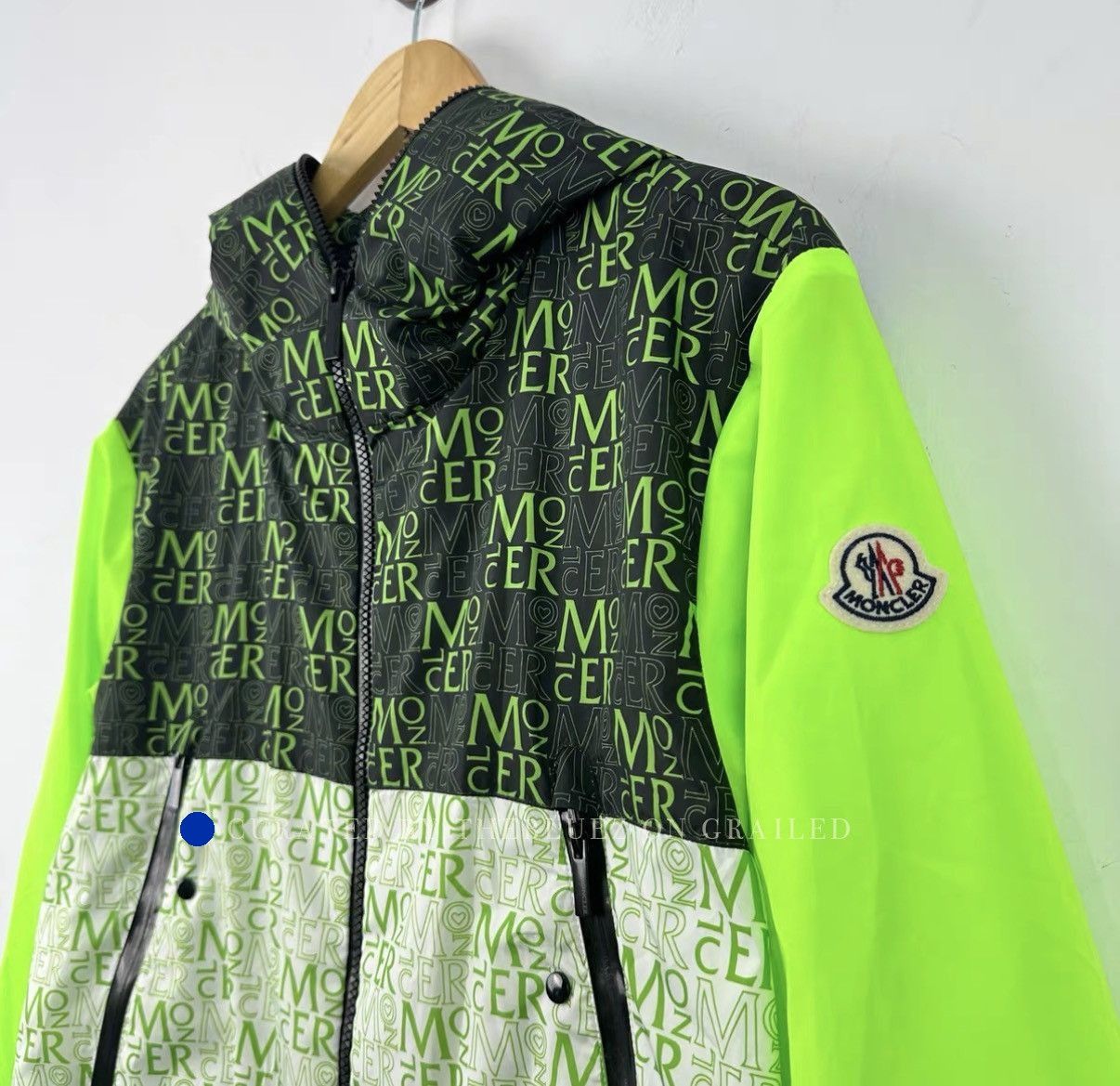Moncler Green Patterned Hooded Light Jacket Size S Size US S / EU 44-46 / 1 - 3 Thumbnail