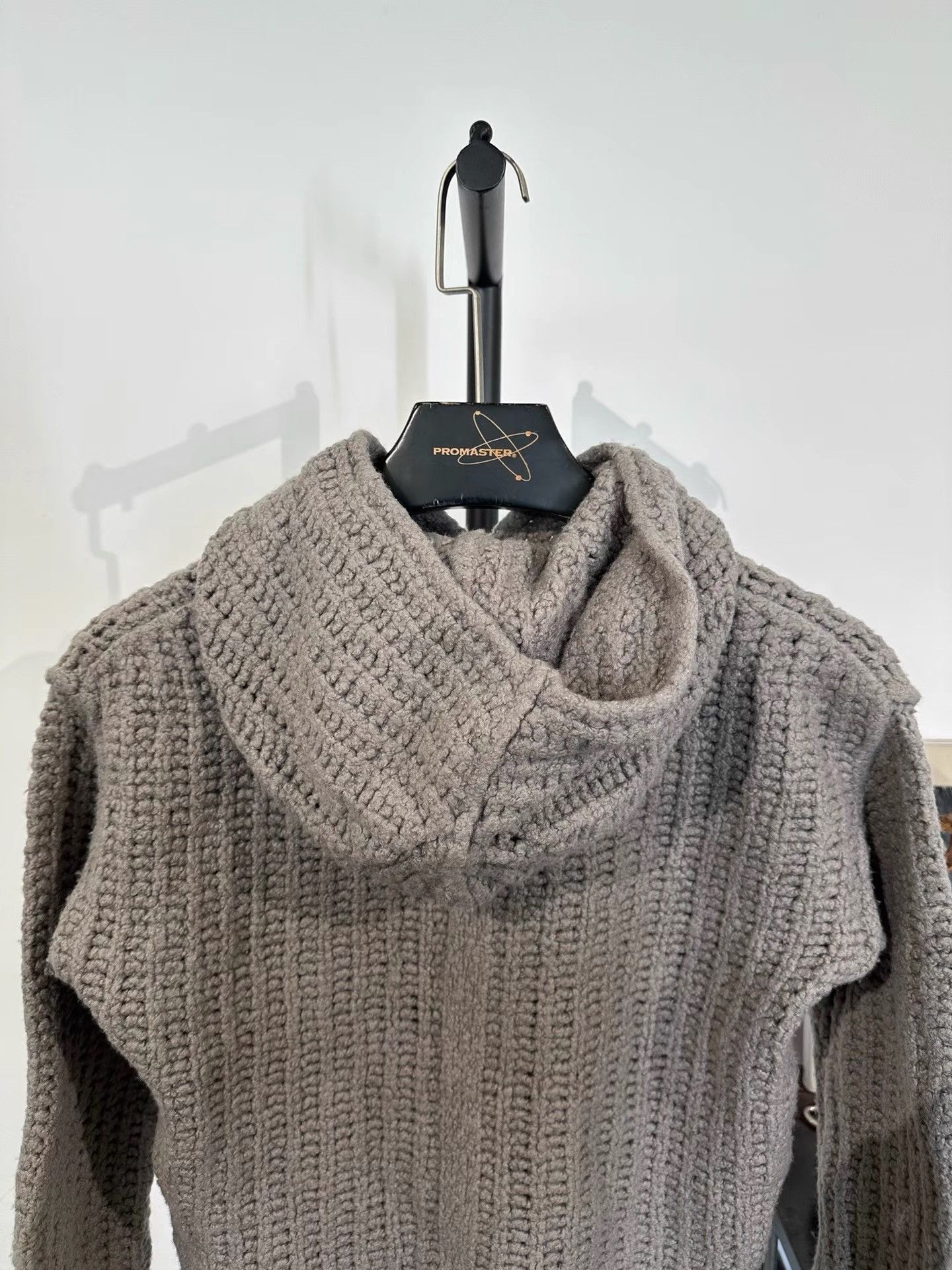 Rick Owens Gray Hooded Knit Sweater with Color Block Design Size US M / EU 48-50 / 2 - 4 Thumbnail