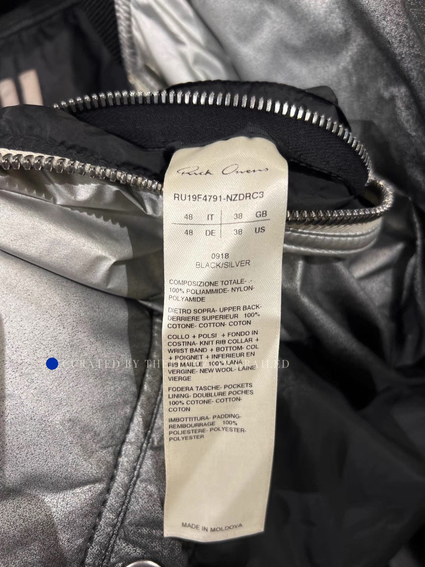 Rick Owens Silver Ombre Bomber Jacket Size M Size US M / EU 48-50 / 2 - 6 Thumbnail