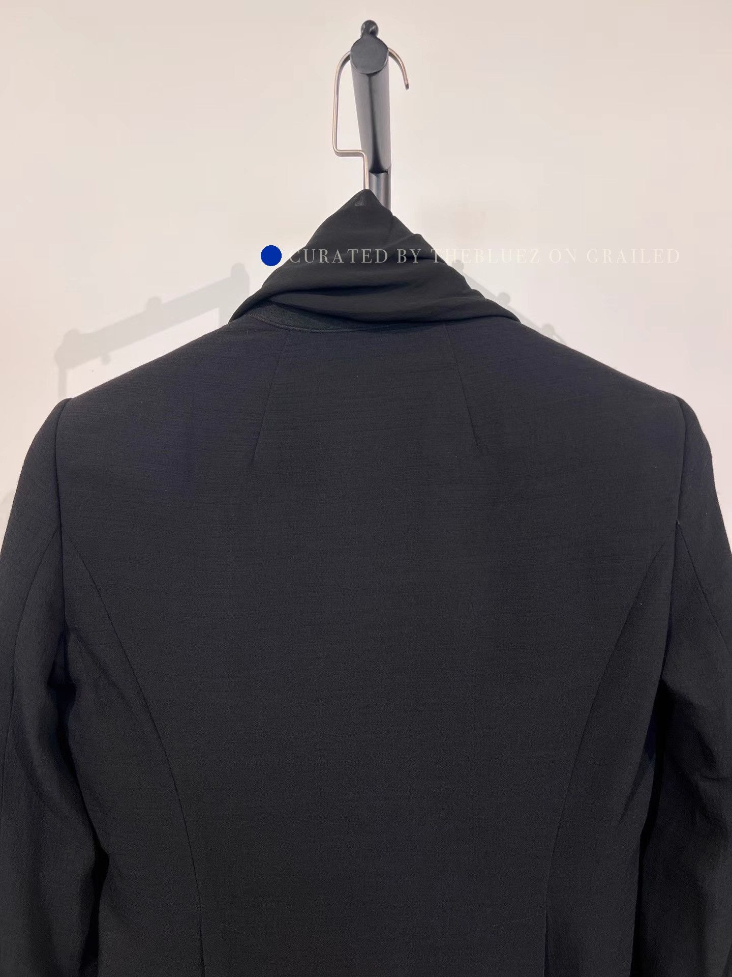 Rick Owens Black Ruffled Collar Single-Button Blazer Size US S / EU 44-46 / 1 - 4 Thumbnail