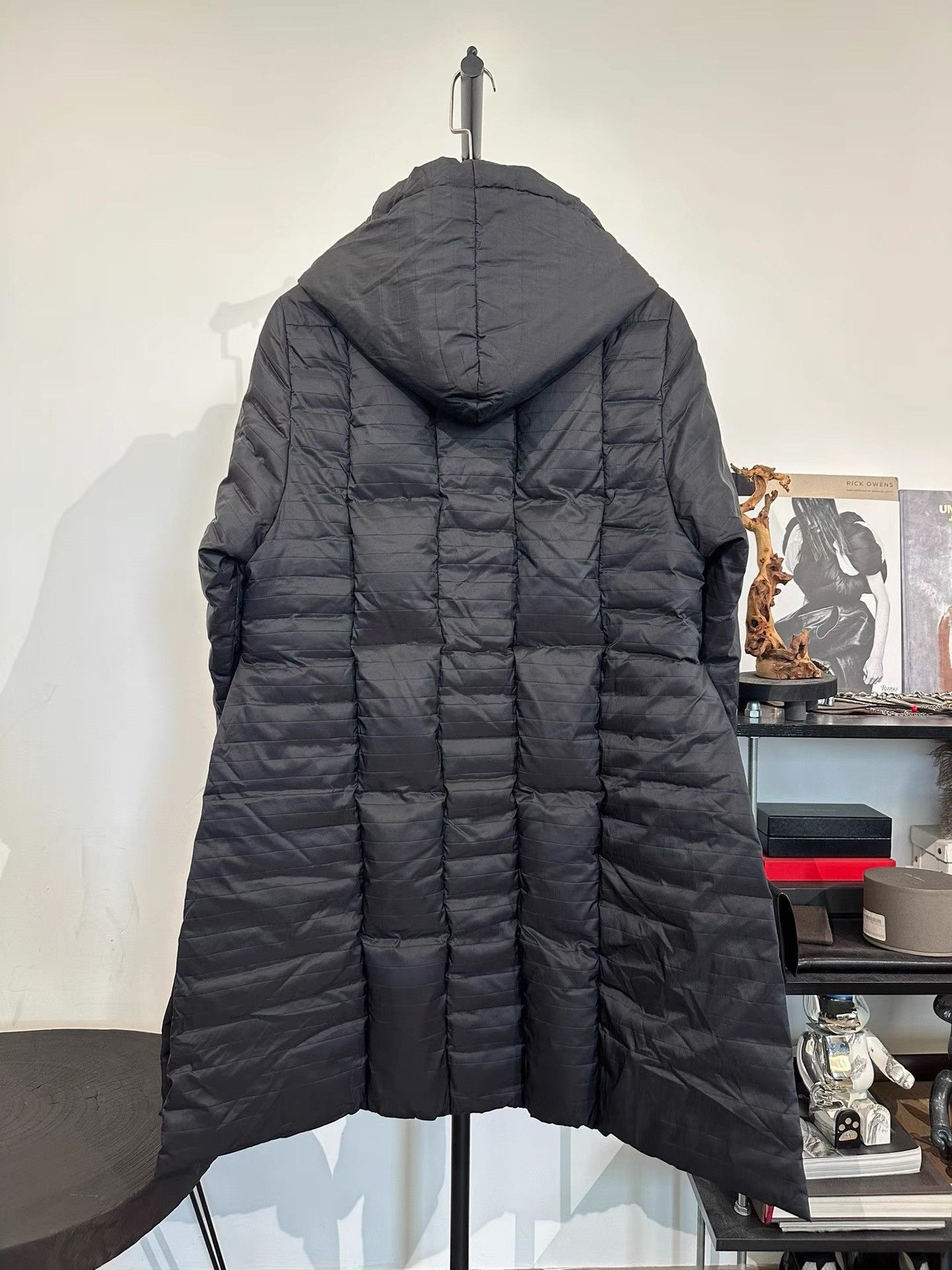 Rick Owens Black Hooded Padded Long Parka - Size M Size US M / EU 48-50 / 2 - 2 Thumbnail