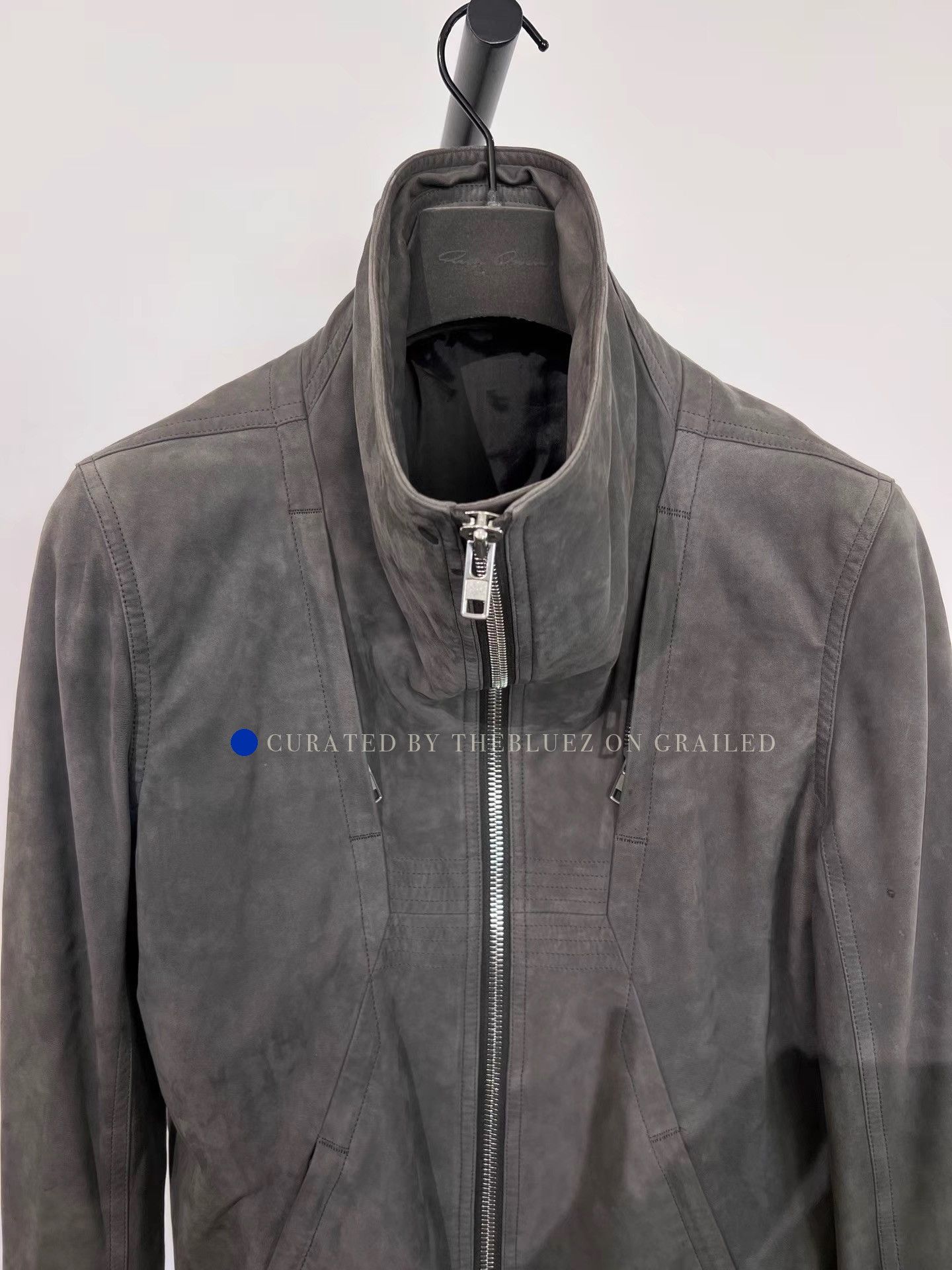 Rick Owens Gray Leather Zip-Up Jacket Size M Size US M / EU 48-50 / 2 - 4 Thumbnail
