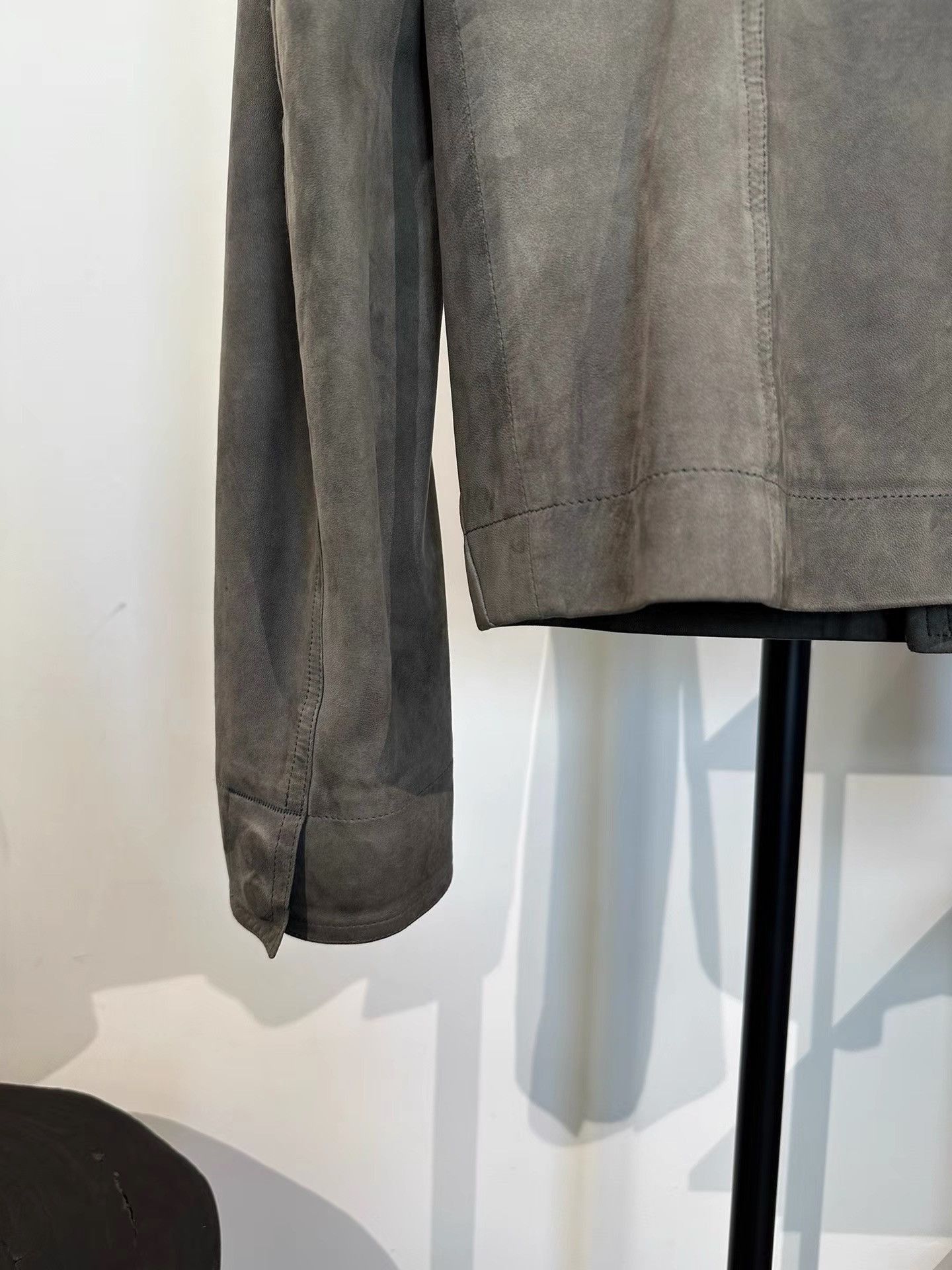 Rick Owens Gray Leather Zip-Up Jacket Size M Size US M / EU 48-50 / 2 - 5 Thumbnail