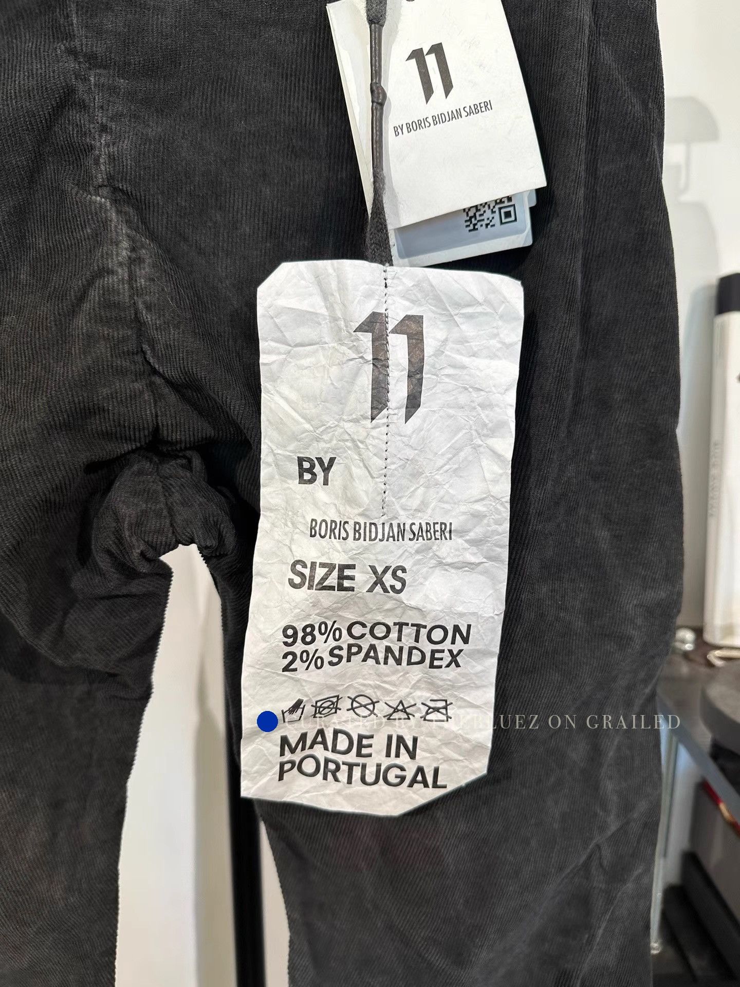 11 By Boris Bidjan Saberi Black Casual Corduroy Pants Size US 32 / EU 48 - 8 Thumbnail