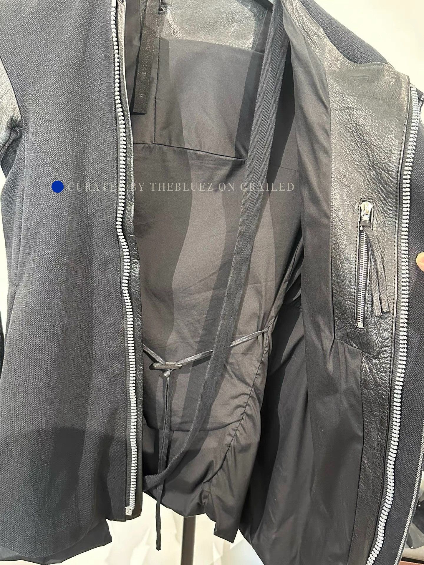Boris Bidjan Saberi Black Leather-Sleeve Jacket Size S Size US S / EU 44-46 / 1 - 6 Thumbnail
