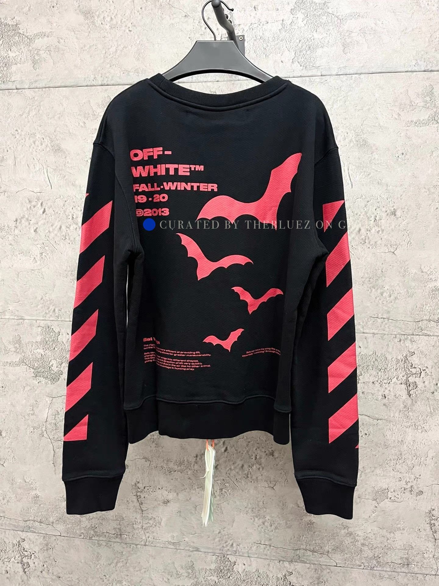 Off-White Black Sweatshirt with Bat & Stripe Print (Size S) Size US S / EU 44-46 / 1 - 2 Thumbnail