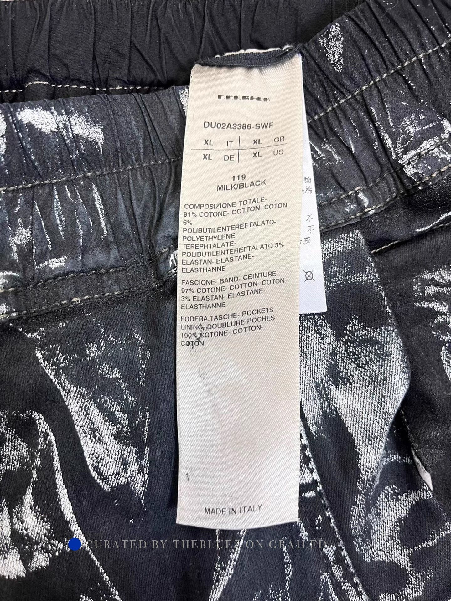 Rick Owens Black Cargo Pants with Paint Splatter Design Size US 32 / EU 48 - 4 Thumbnail