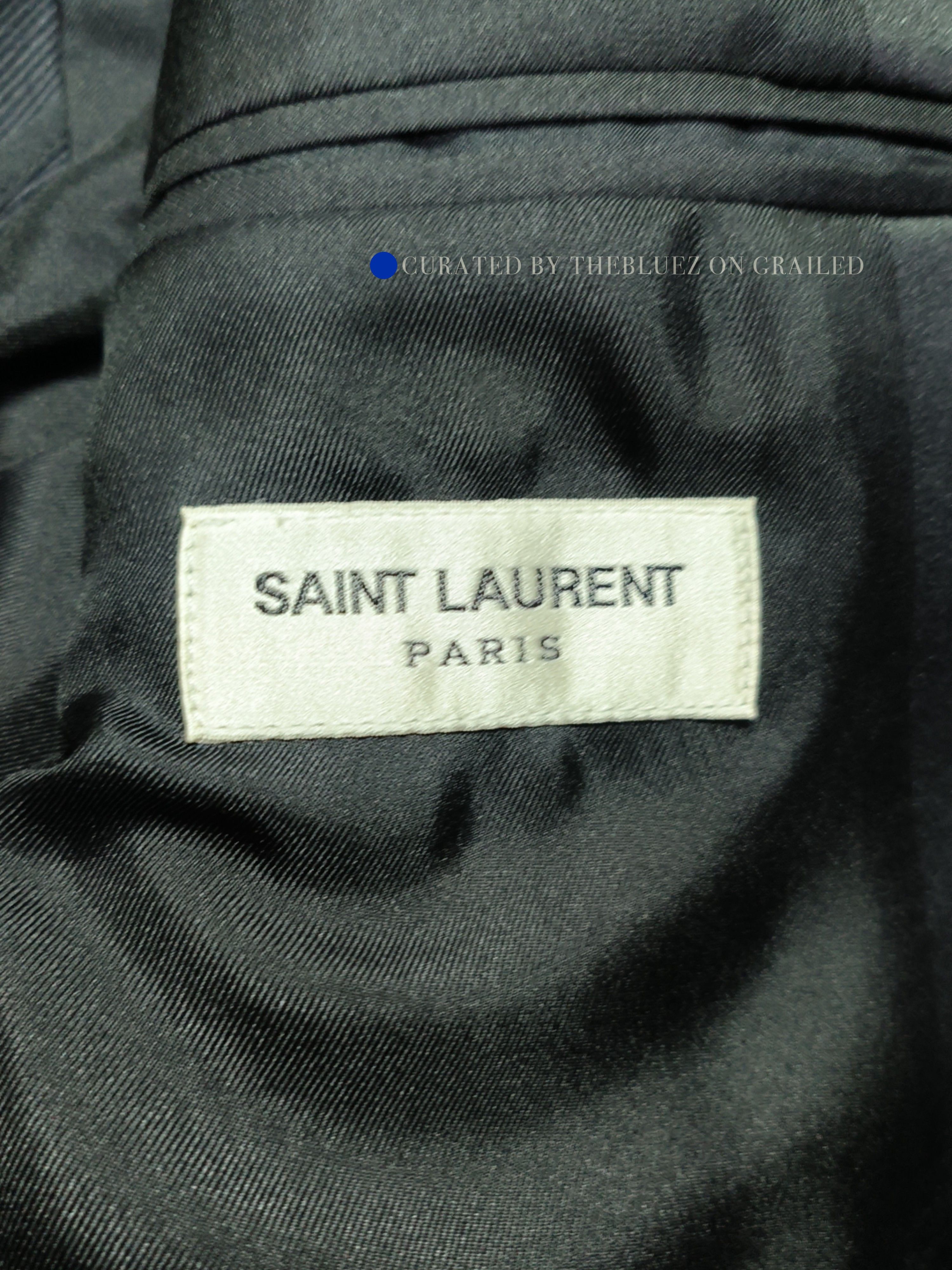 Saint Laurent Paris Black Formal Single-Breasted Blazer with Satin Lapel Size US M / EU 48-50 / 2 - 3 Thumbnail