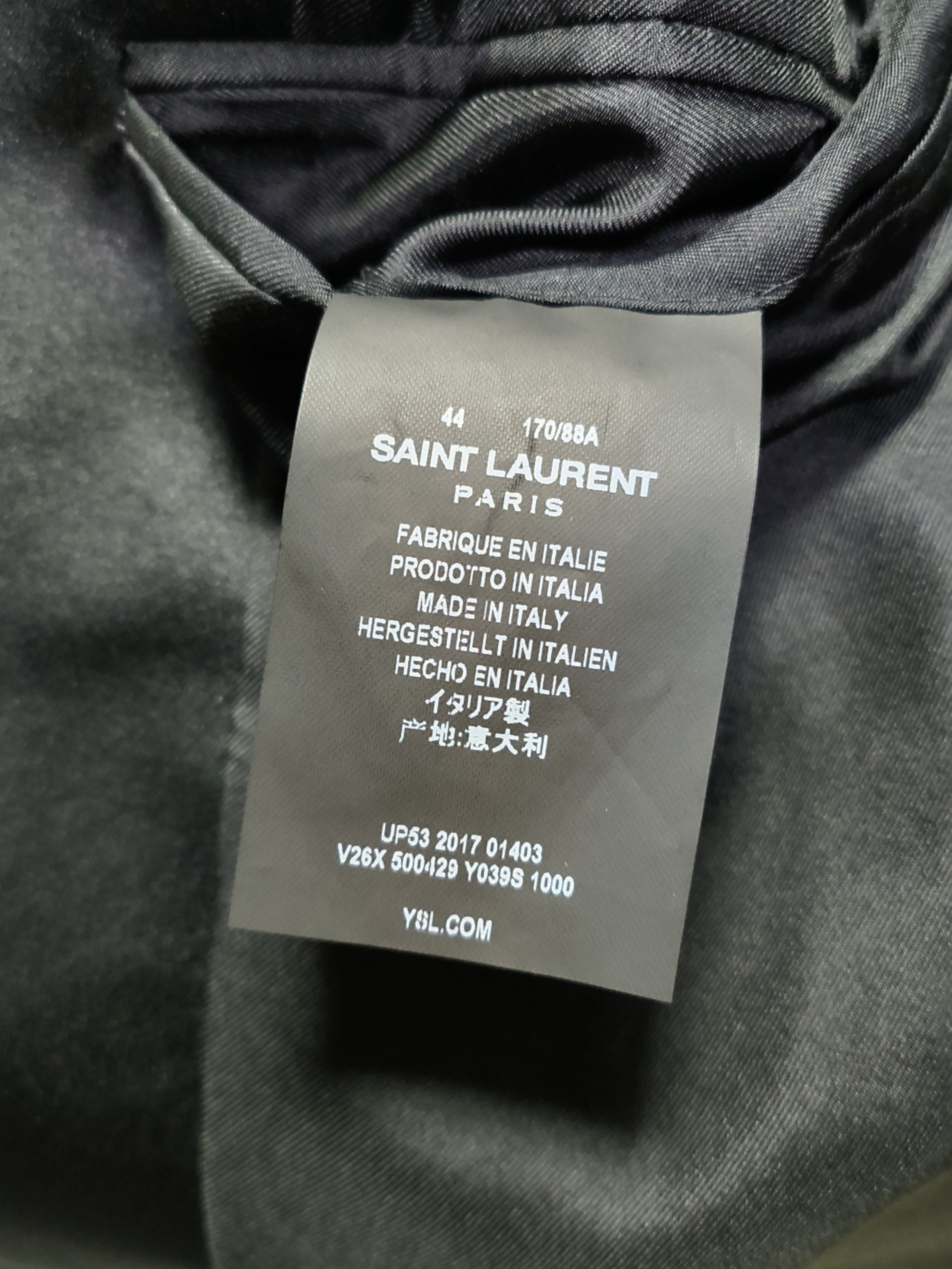 Saint Laurent Paris Black Formal Single-Breasted Blazer with Satin Lapel Size US M / EU 48-50 / 2 - 4 Thumbnail