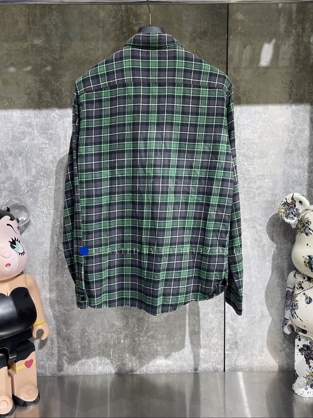 Saint Laurent Paris Green Plaid Long Sleeve Button-Up Shirt Size US L / EU 52-54 / 3 - 2 Thumbnail