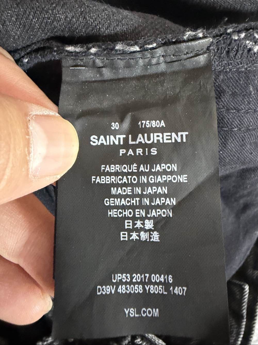 Saint Laurent Paris Black Denim Jeans - Size 30 Size US 30 / EU 46 - 4 Thumbnail
