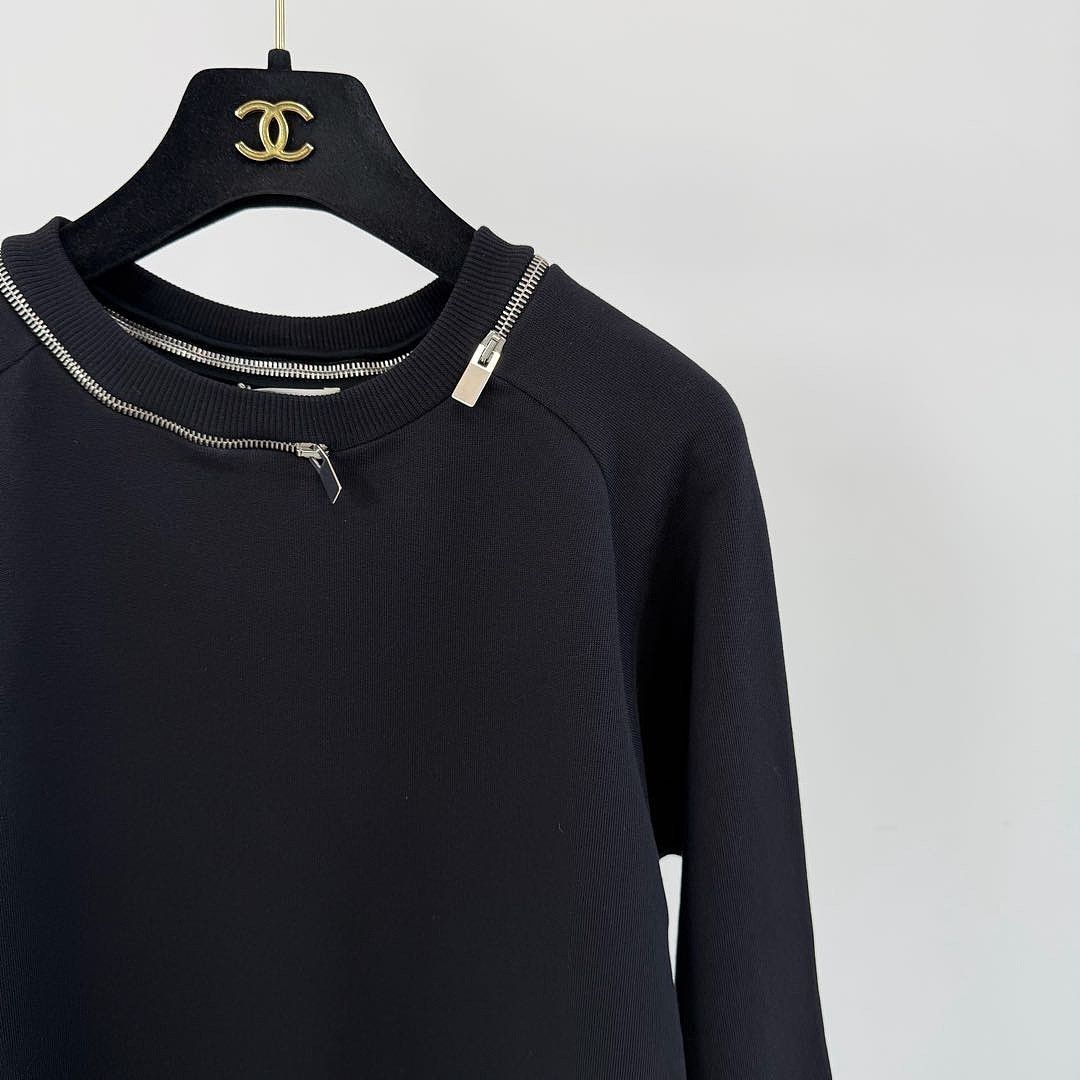 Saint Laurent Paris Black Zip Neck Long Sleeve Sweatshirt Size US S / EU 44-46 / 1 - 4 Thumbnail