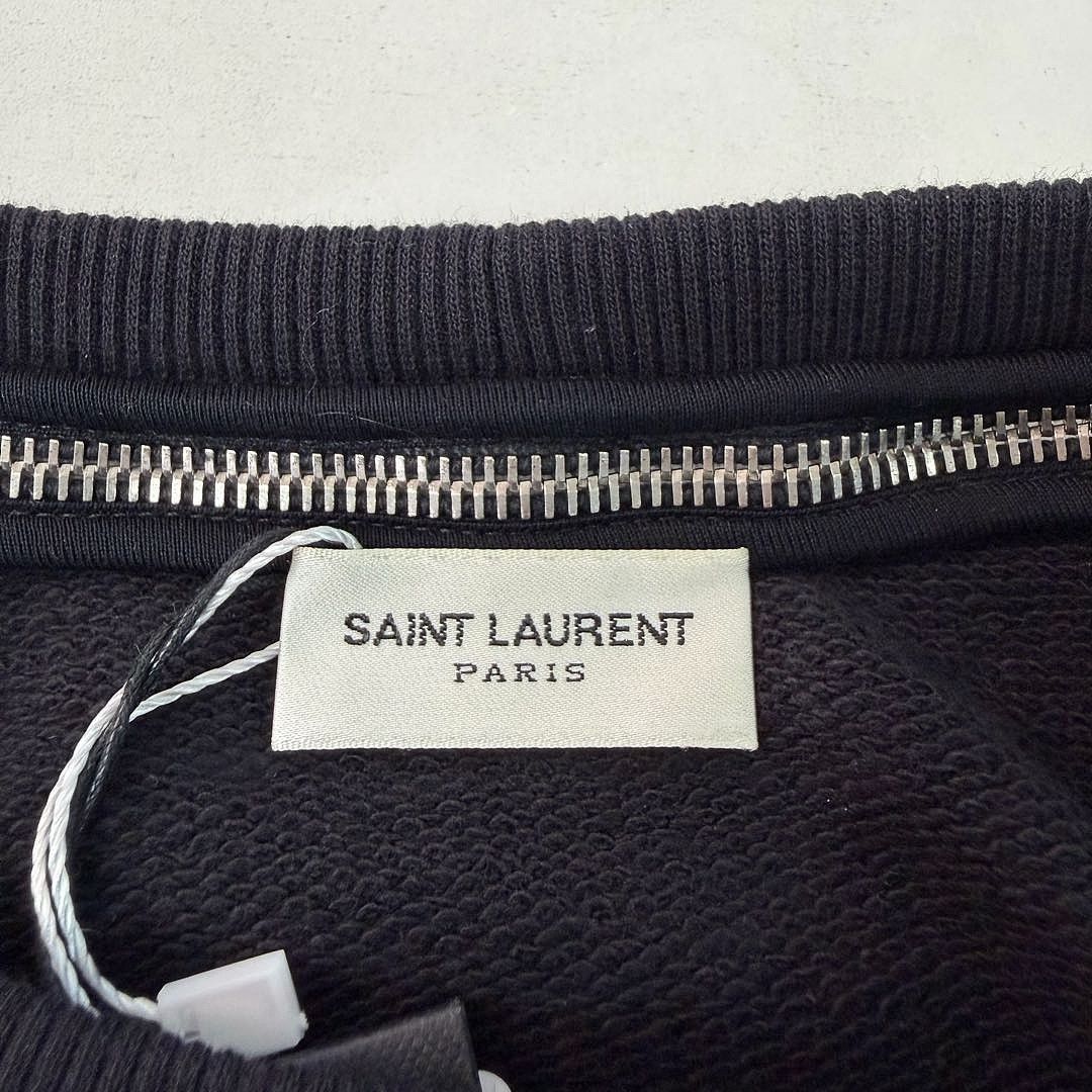 Saint Laurent Paris Black Zip Neck Long Sleeve Sweatshirt Size US S / EU 44-46 / 1 - 2 Thumbnail
