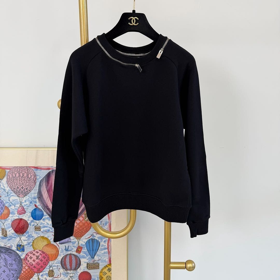Saint Laurent Paris Black Zip Neck Long Sleeve Sweatshirt Size US S / EU 44-46 / 1 - 8 Thumbnail