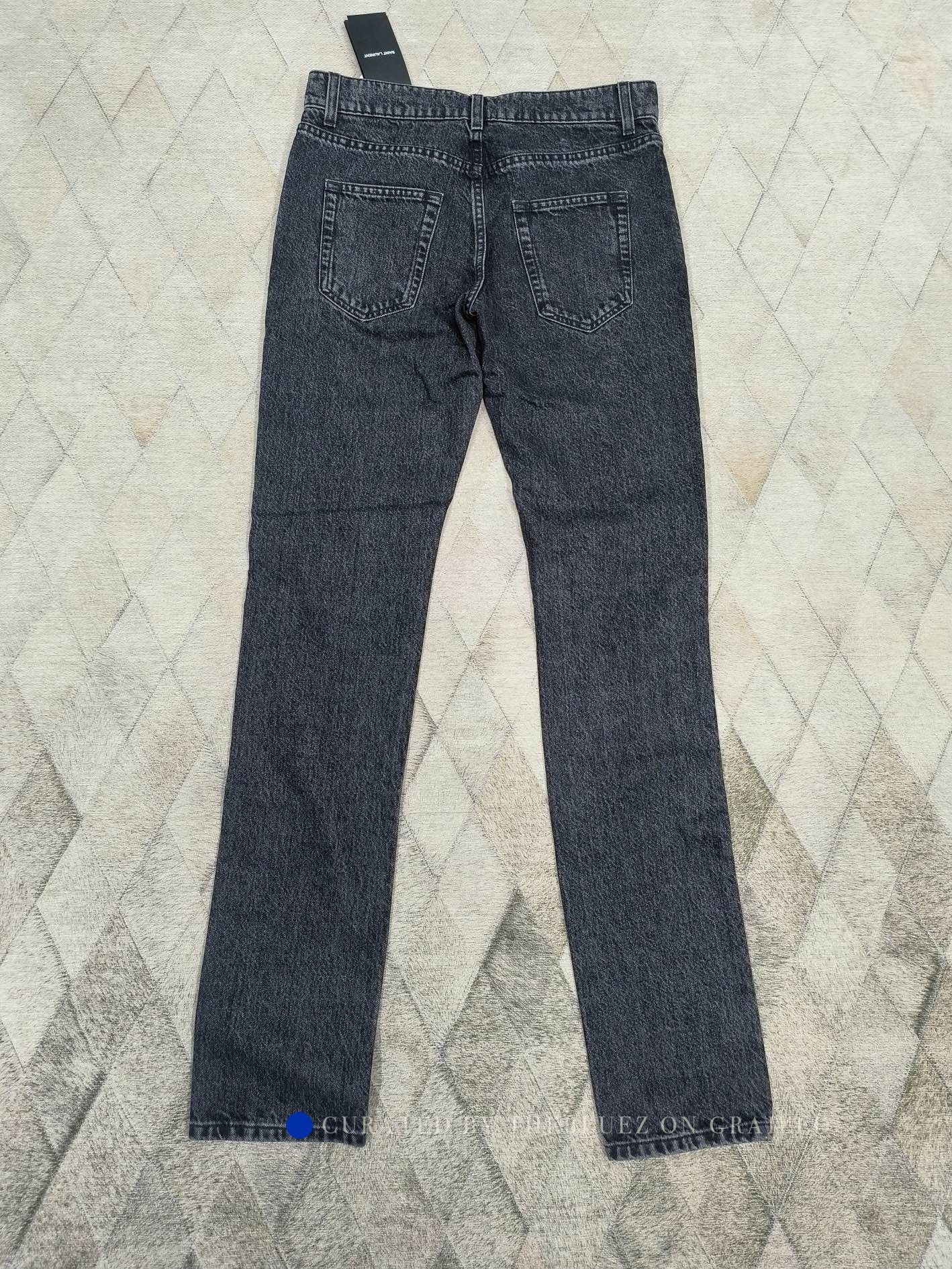 Saint Laurent Paris Black Distressed Denim Jeans Size 28 Size US 28 / EU 44 - 2 Thumbnail