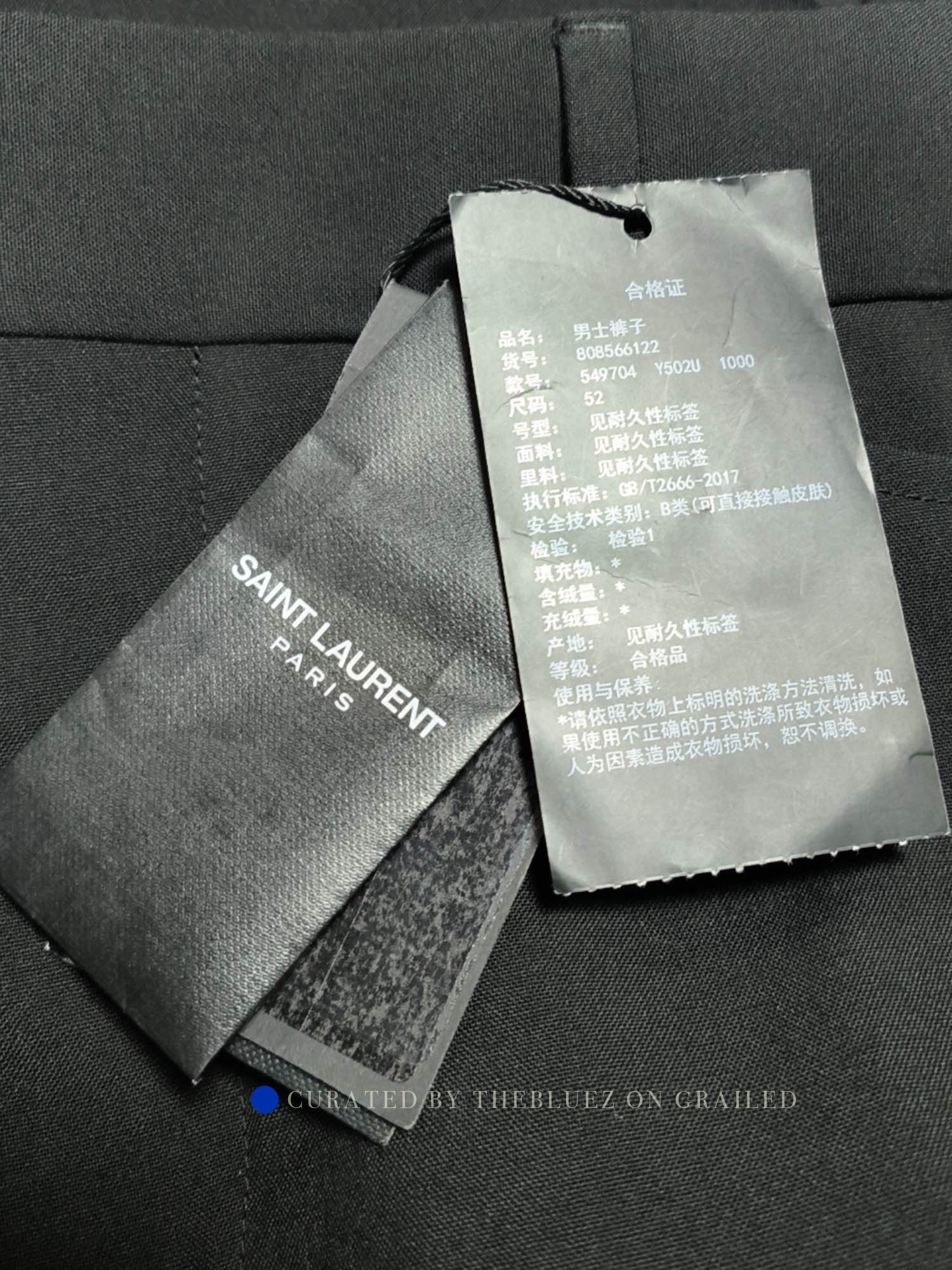 Saint Laurent Paris Black Straight-Leg Pants Size 36 Size US 36 / EU 52 - 5 Thumbnail