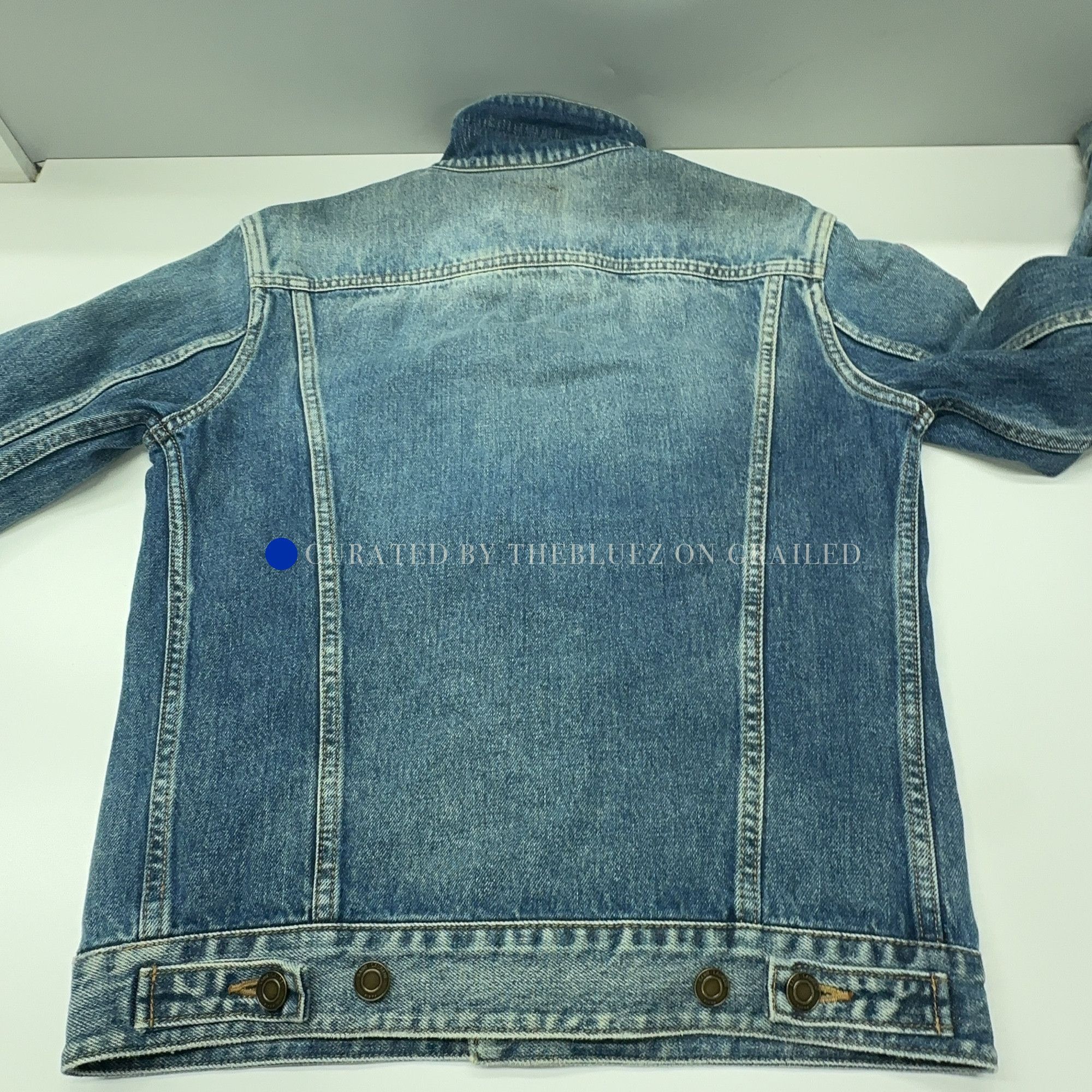 Saint Laurent Paris Blue Denim Jacket with Palm Tree Patch Size US S / EU 44-46 / 1 - 4 Thumbnail