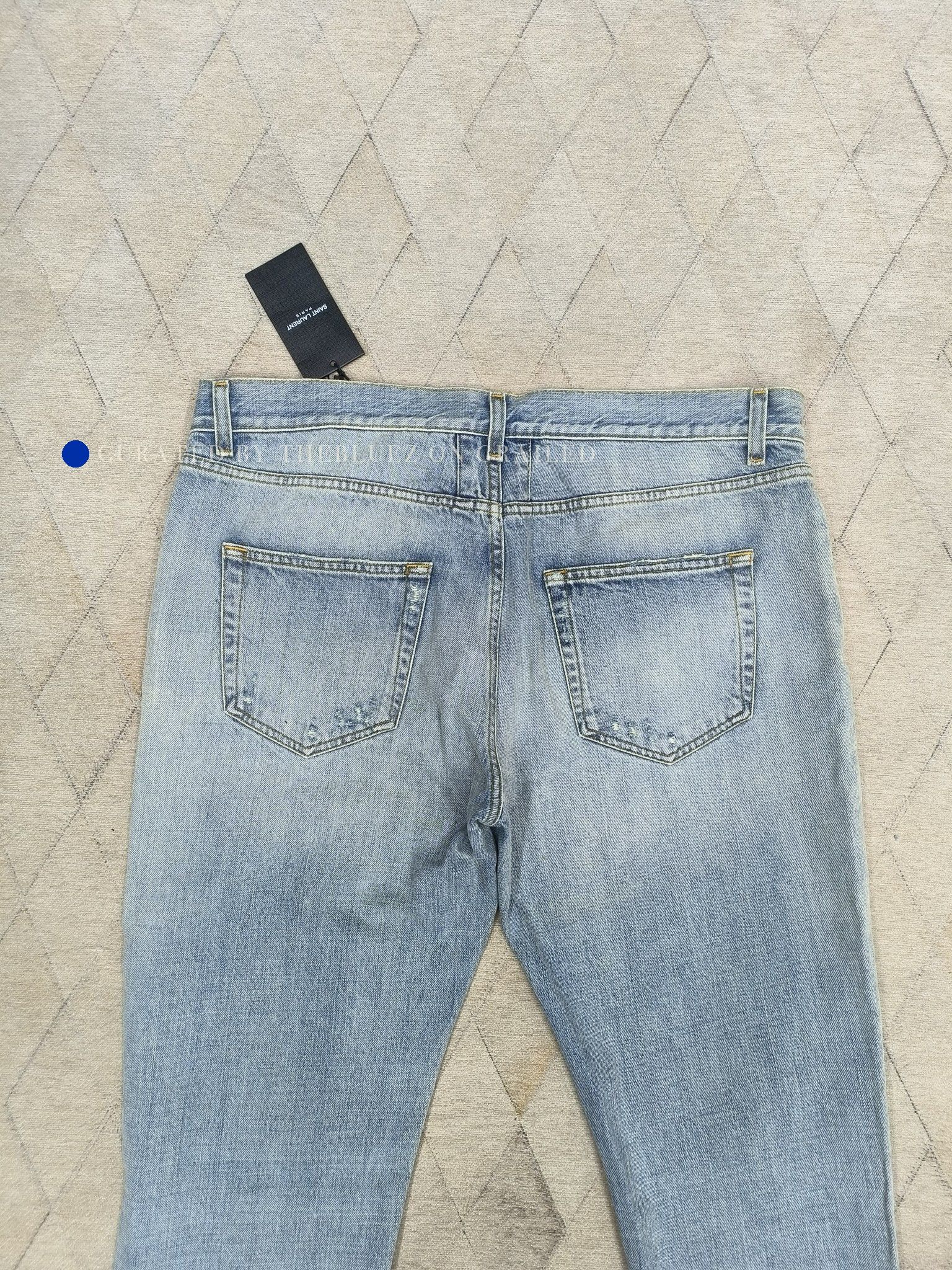 Saint Laurent Paris Blue Distressed Denim Jeans Size US 34 / EU 50 - 5 Thumbnail