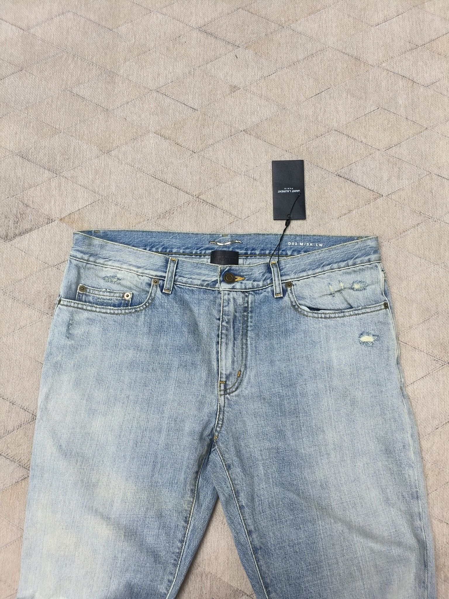 Saint Laurent Paris Blue Distressed Denim Jeans Size US 34 / EU 50 - 6 Thumbnail