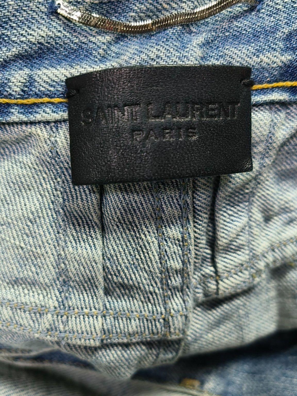 Saint Laurent Paris Blue Distressed Denim Jeans Size US 34 / EU 50 - 2 Thumbnail