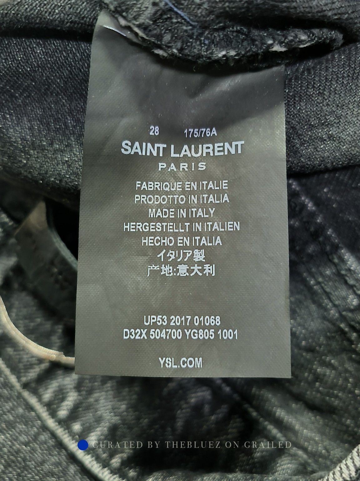 Saint Laurent Paris Black Ripped Denim Jeans Size 28 Size US 28 / EU 44 - 3 Thumbnail