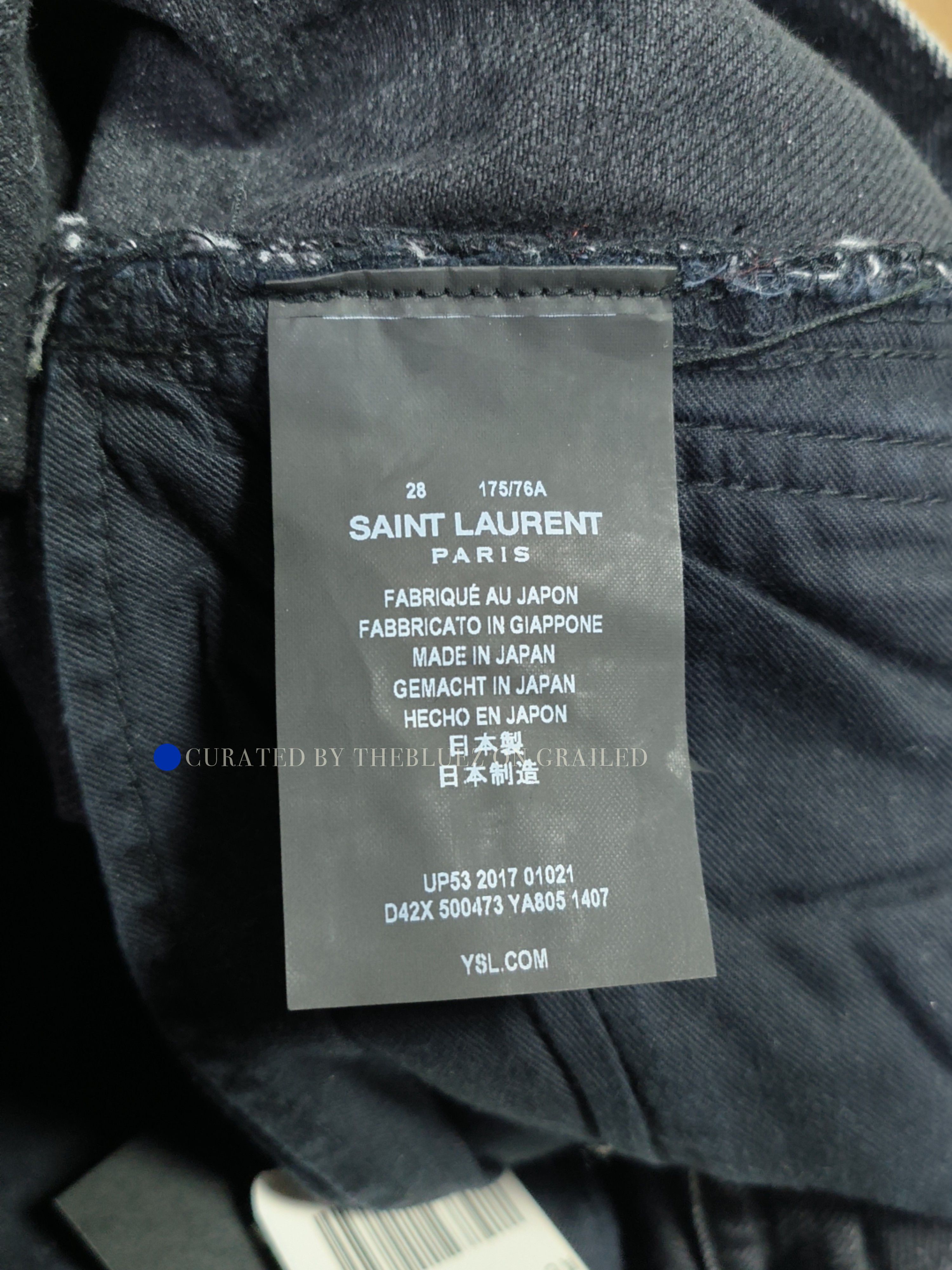 Saint Laurent Paris Black Distressed Denim Jeans Size 28 Size US 28 / EU 44 - 3 Thumbnail