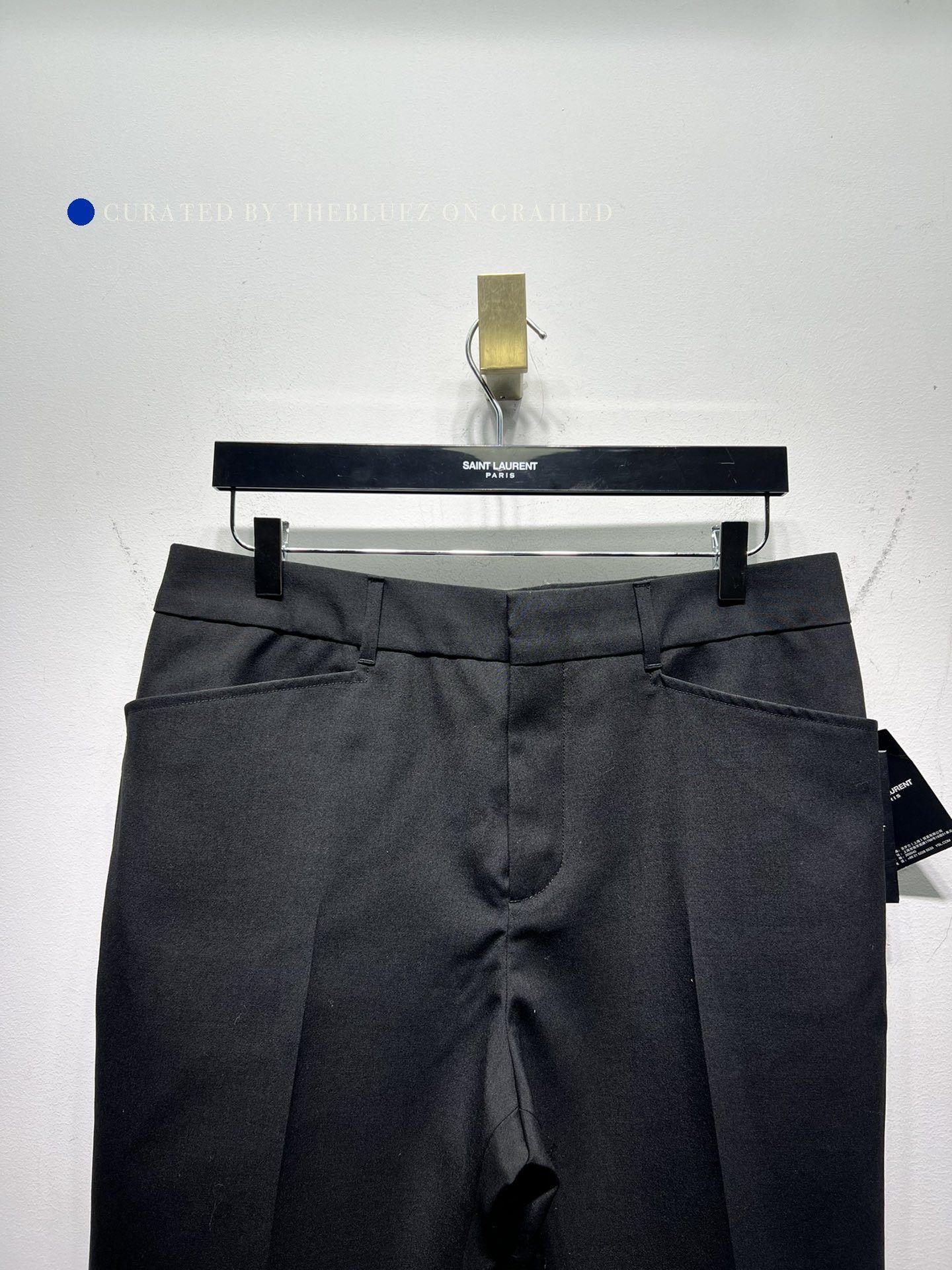 Saint Laurent Paris Black Straight-Leg Tailored Pants Size 34 Size US 34 / EU 50 - 3 Thumbnail