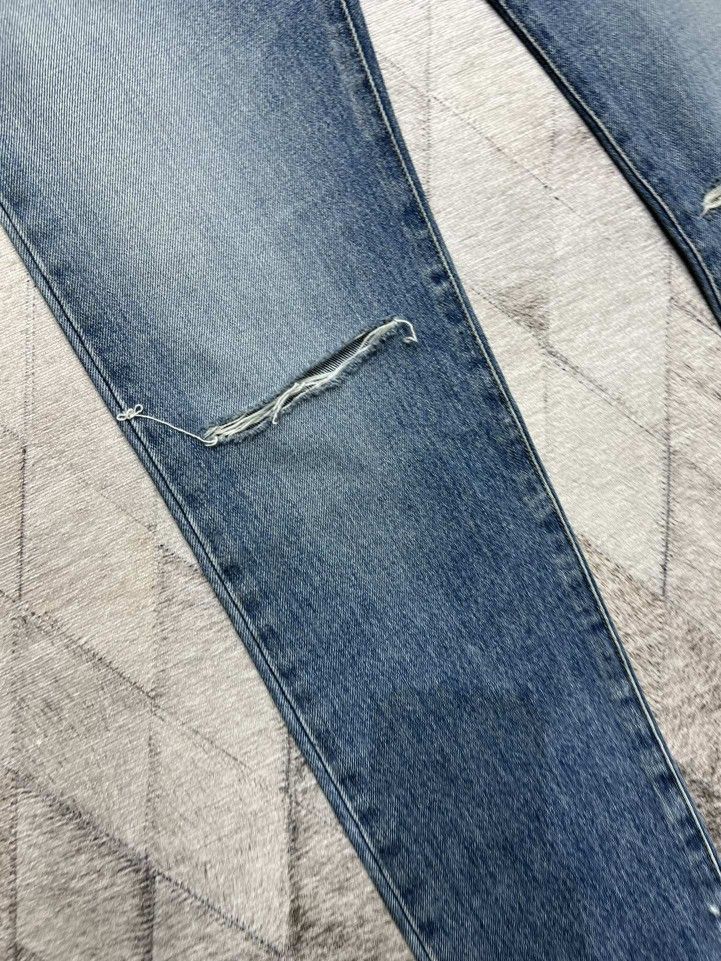 Saint Laurent Paris Blue Distressed Denim Jeans Size US 32 / EU 48 - 7 Thumbnail