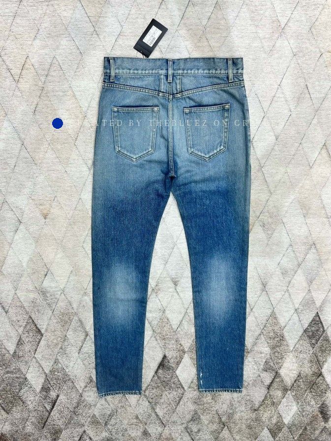 Saint Laurent Paris Blue Distressed Denim Jeans Size US 32 / EU 48 - 2 Thumbnail