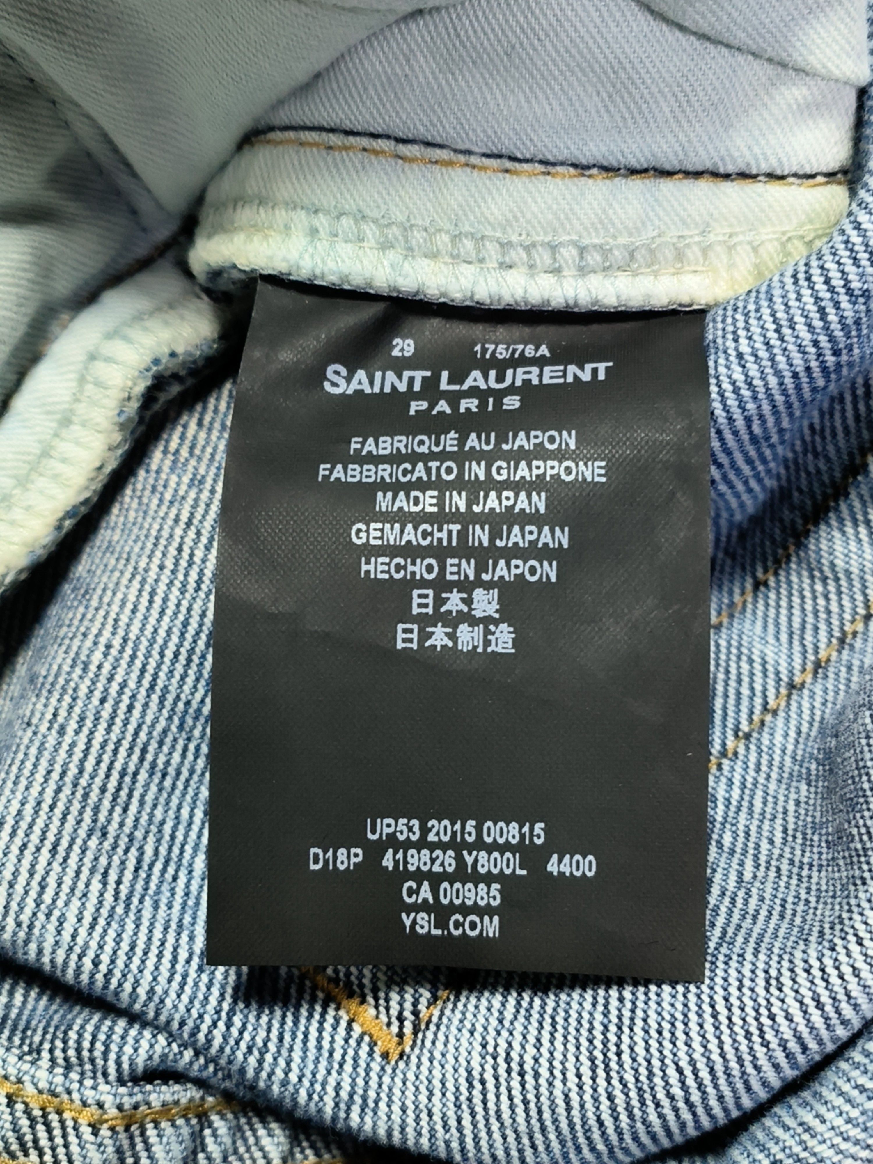 Saint Laurent Paris Blue Distressed Denim Jeans Size US 32 / EU 48 - 3 Thumbnail
