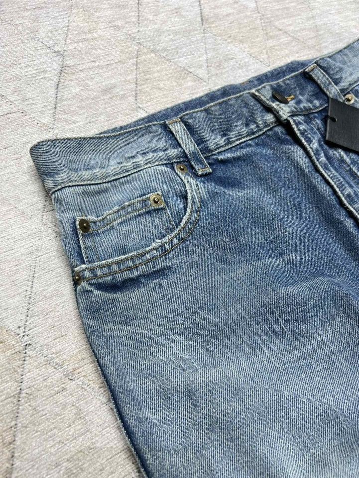 Saint Laurent Paris Blue Distressed Denim Jeans Size US 32 / EU 48 - 6 Thumbnail