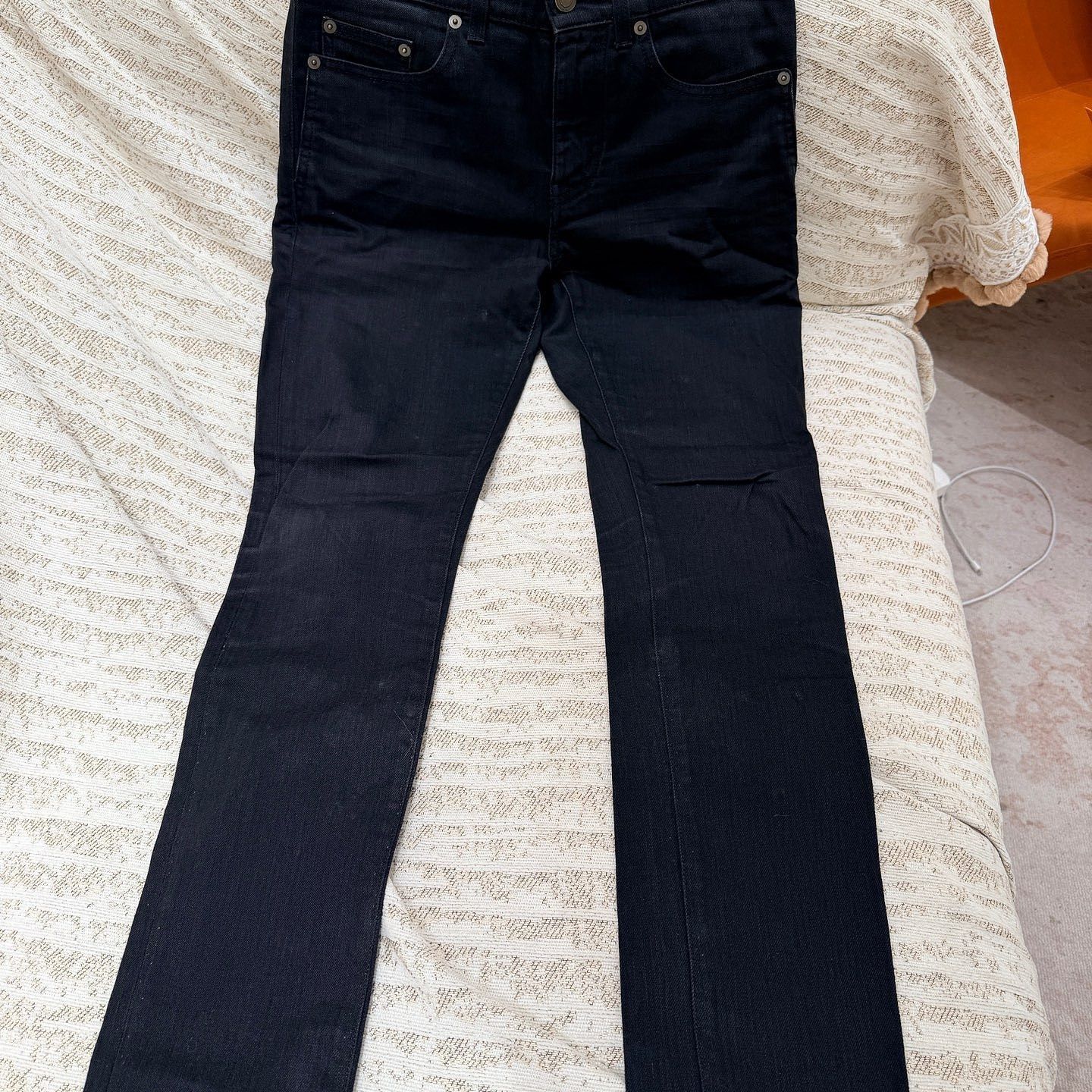 Saint Laurent Paris Black Denim Straight-Leg Pants Size US 32 / EU 48 - 6 Thumbnail