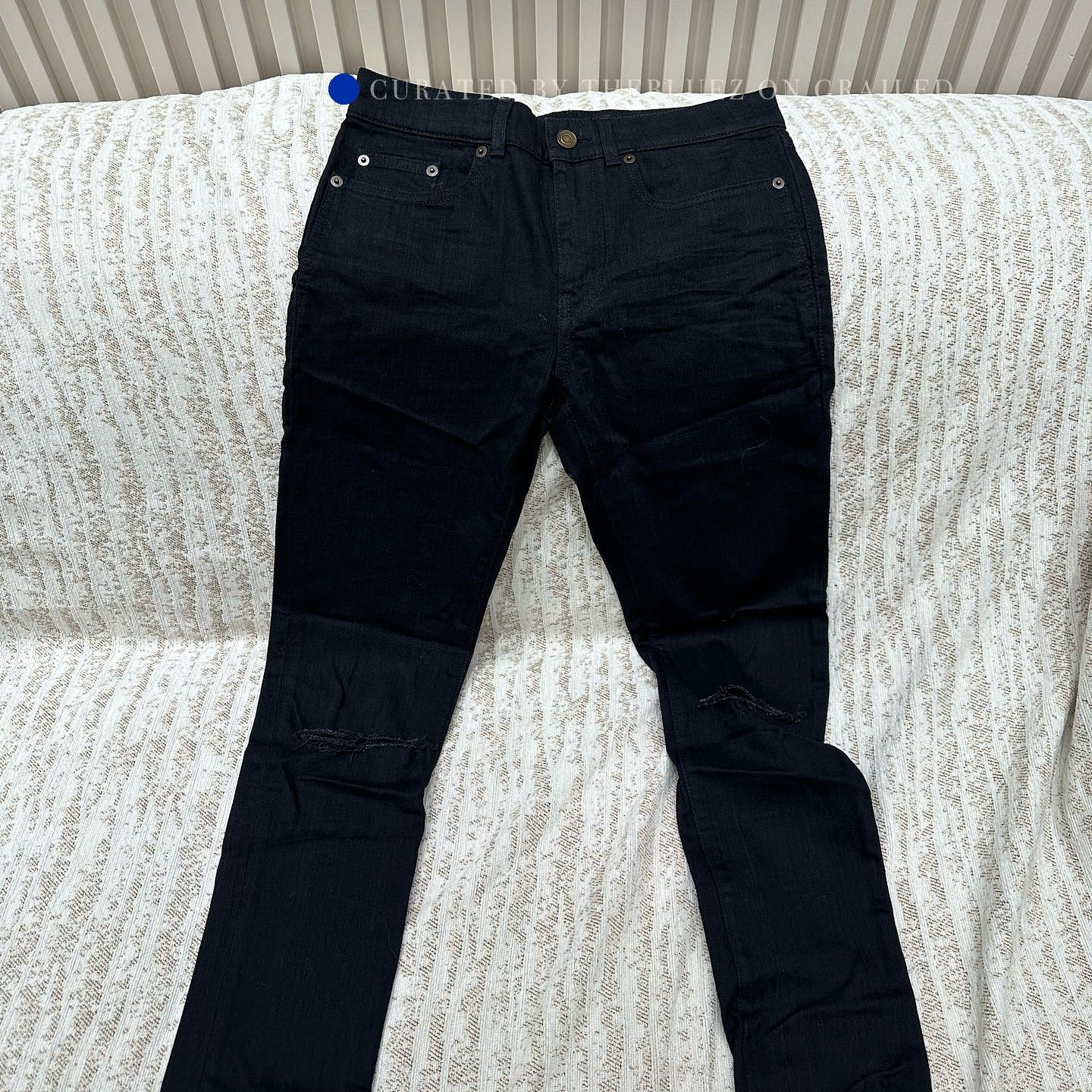 Saint Laurent Paris Black Distressed Denim Pants Size US 32 / EU 48 - 9 Thumbnail