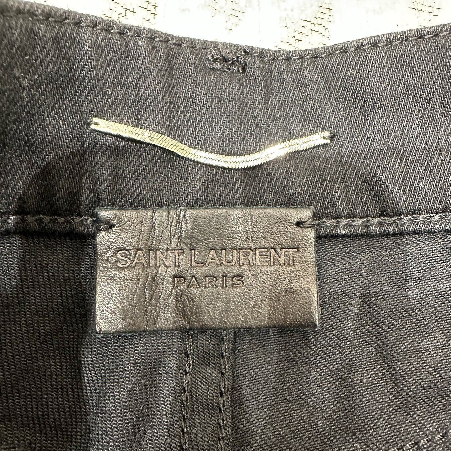 Saint Laurent Paris Black Distressed Denim Pants Size US 32 / EU 48 - 3 Thumbnail