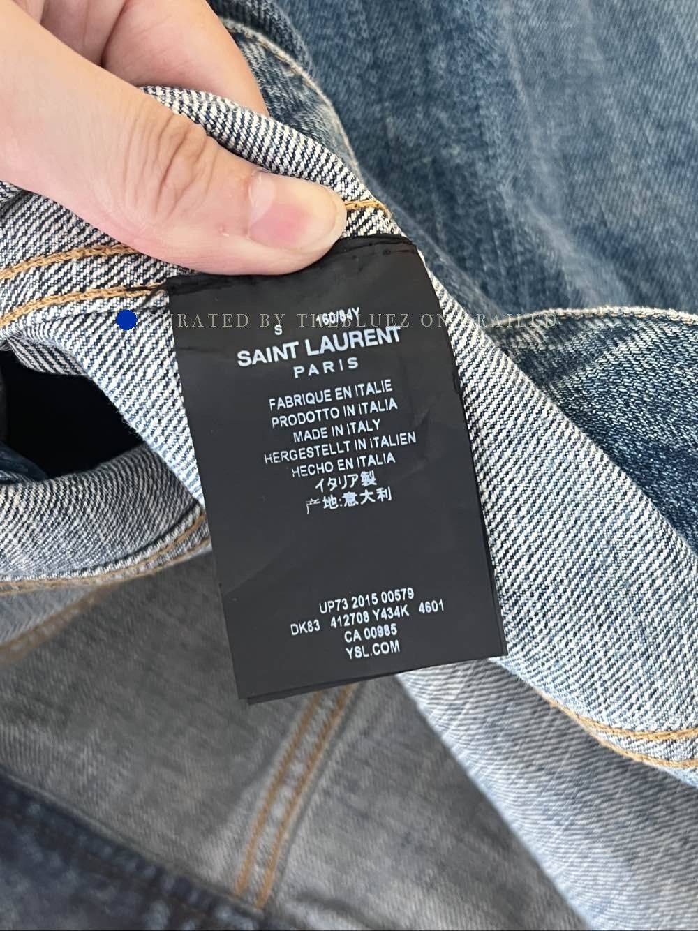 Saint Laurent Paris Blue Studded Denim Vest Size US S / EU 44-46 / 1 - 4 Thumbnail