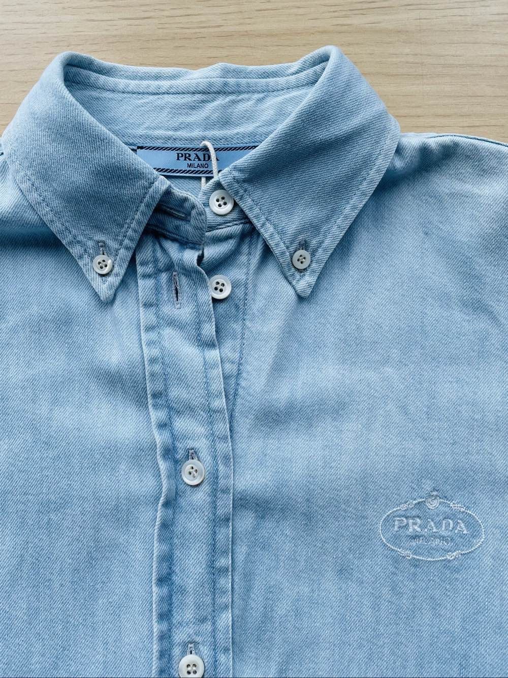 Prada Blue Long Sleeve Button-Up Shirt Size US S / EU 44-46 / 1 - 5 Thumbnail