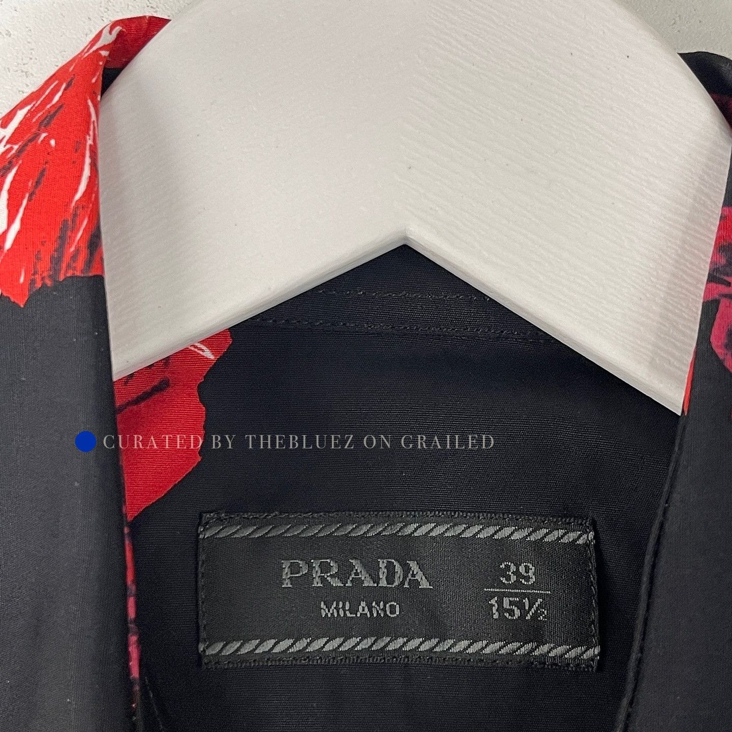 Prada Black Red Floral Print Long Sleeve Button-Up Shirt Size US M / EU 48-50 / 2 - 3 Thumbnail