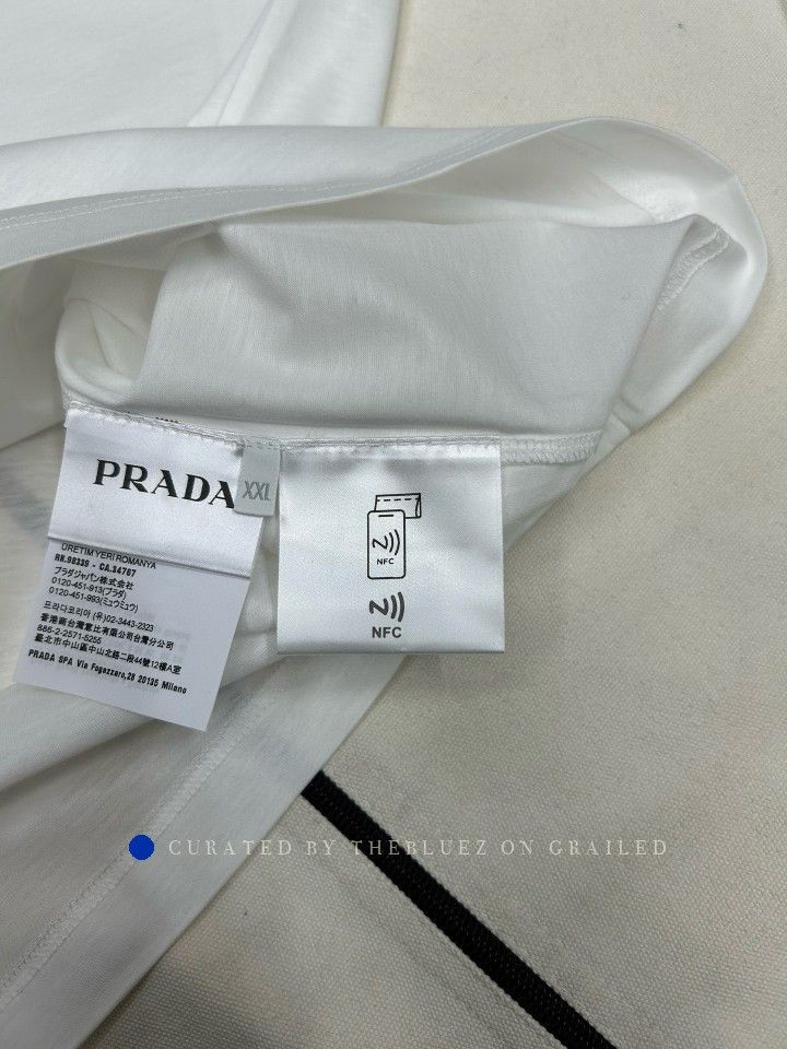 Prada White Short-Sleeve Crewneck T-Shirt Size US XXL / EU 58 / 5 - 4 Thumbnail