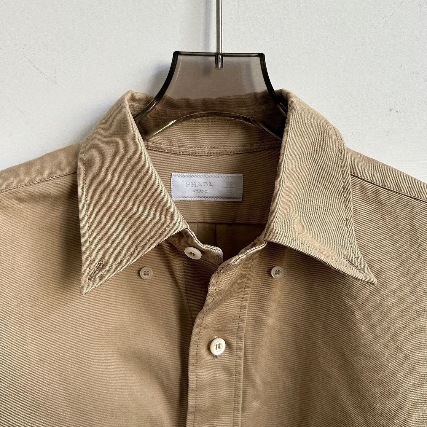 Prada Beige Short Sleeve Button-Up Shirt with Patches Size US S / EU 44-46 / 1 - 5 Thumbnail