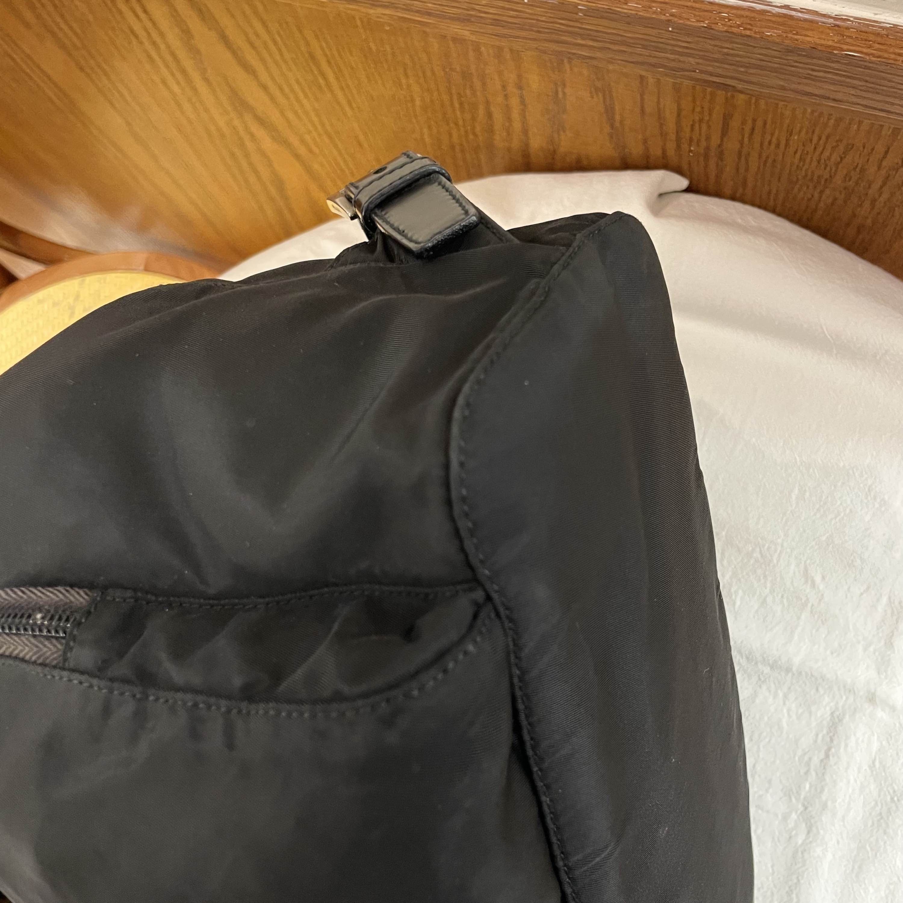 Prada Black Nylon Drawstring Backpack with Buckle Closure Size ONE SIZE - 9 Thumbnail