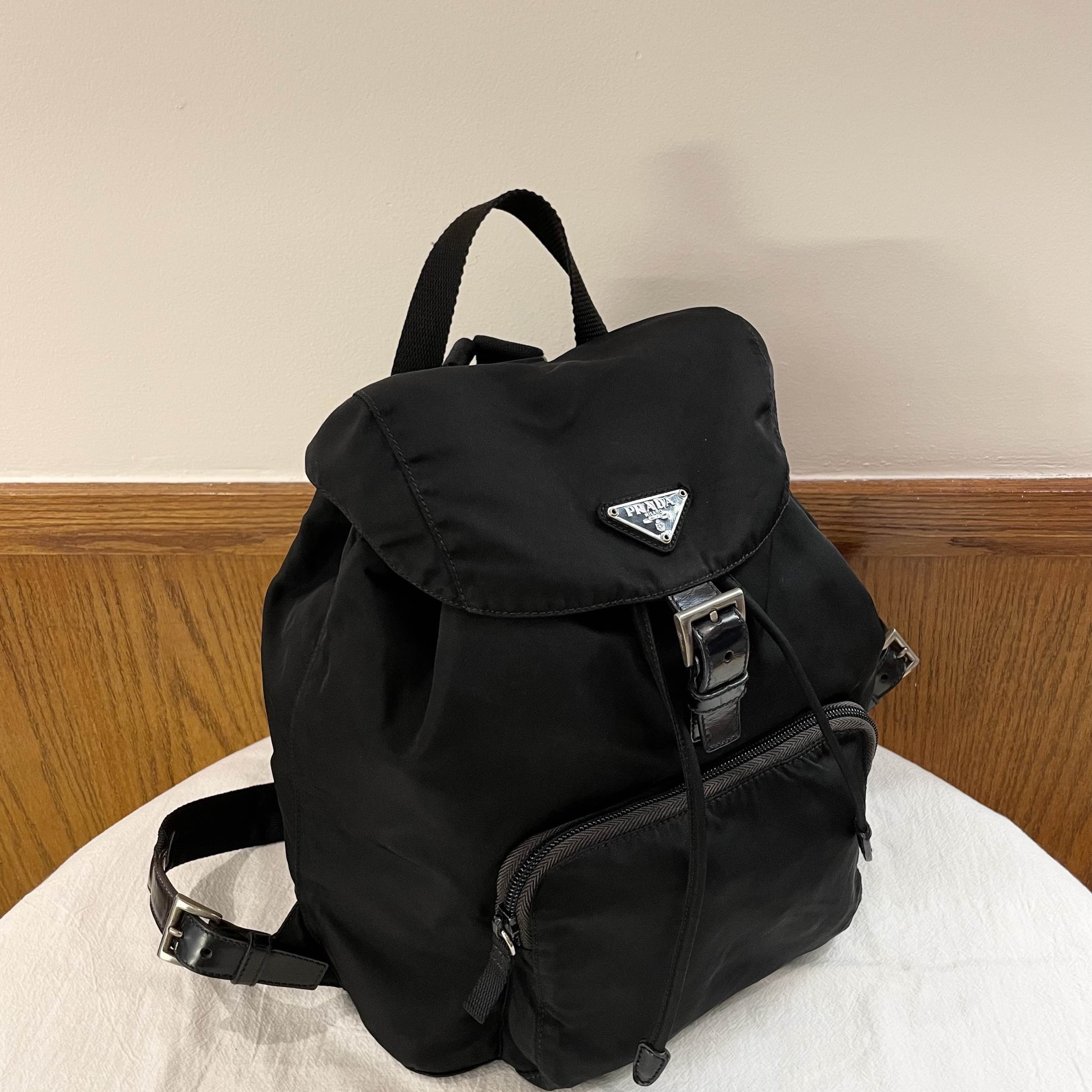 Prada Black Nylon Drawstring Backpack with Buckle Closure Size ONE SIZE - 6 Thumbnail