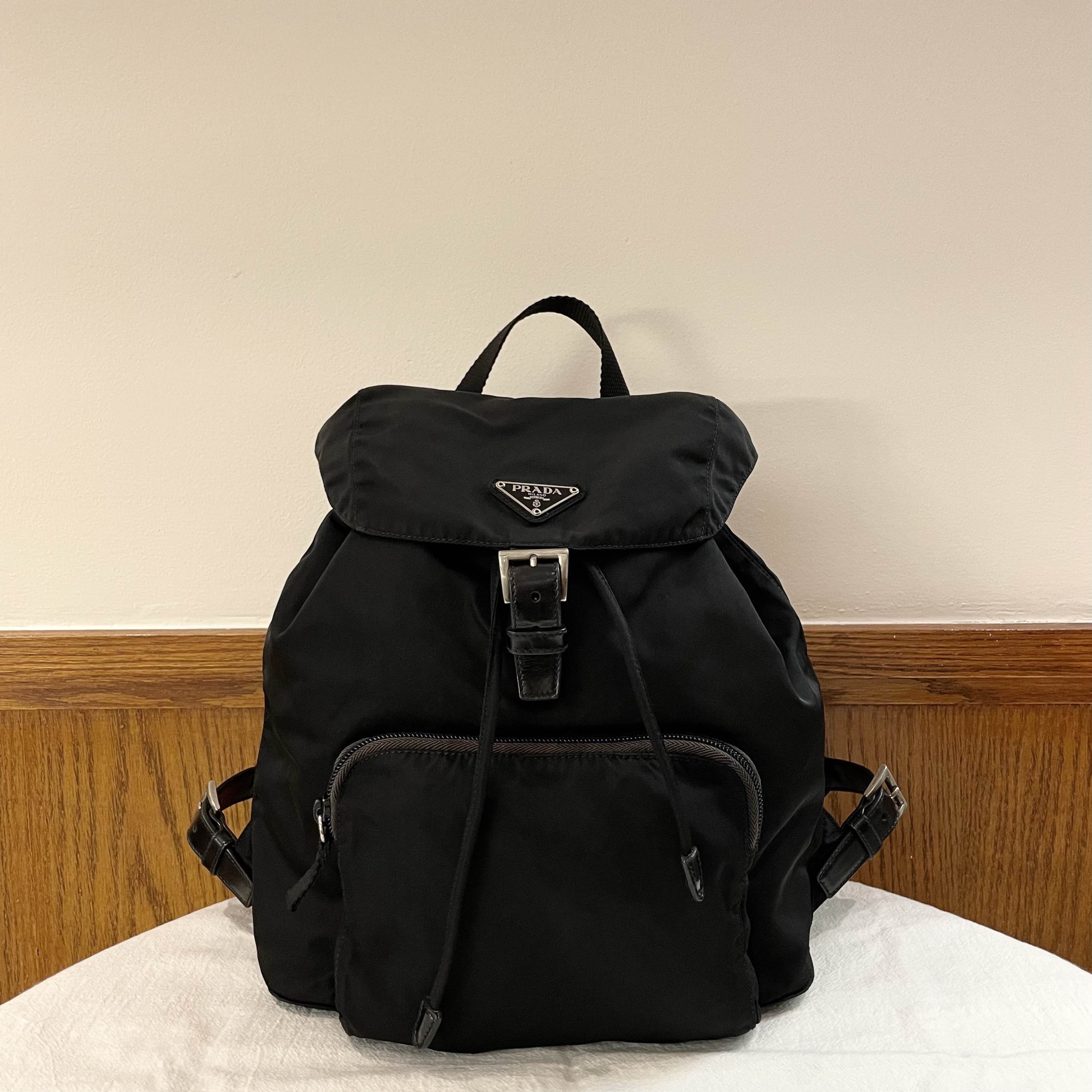 Prada Black Nylon Drawstring Backpack with Buckle Closure Size ONE SIZE - 2 Thumbnail