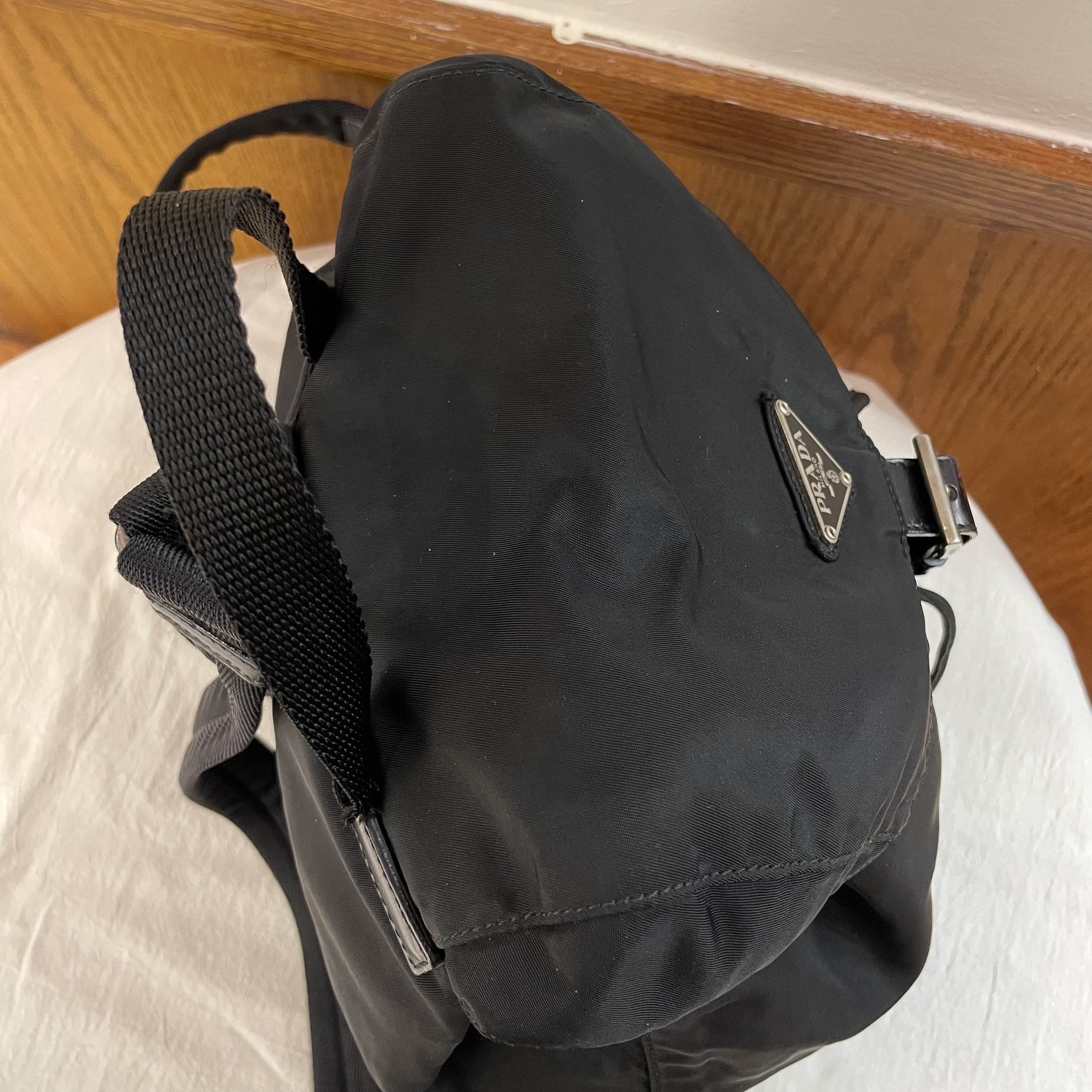 Prada Black Nylon Drawstring Backpack with Buckle Closure Size ONE SIZE - 7 Thumbnail
