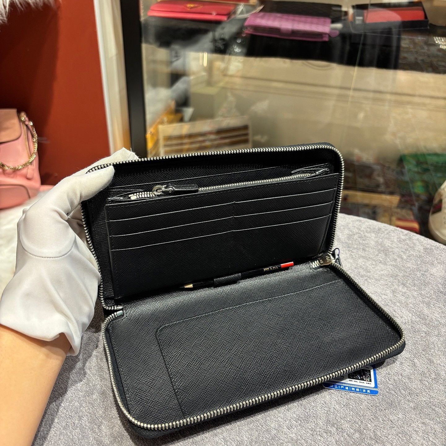 Prada Black Zip-Around Wallet with Rocket Emblem Size ONE SIZE - 9 Thumbnail