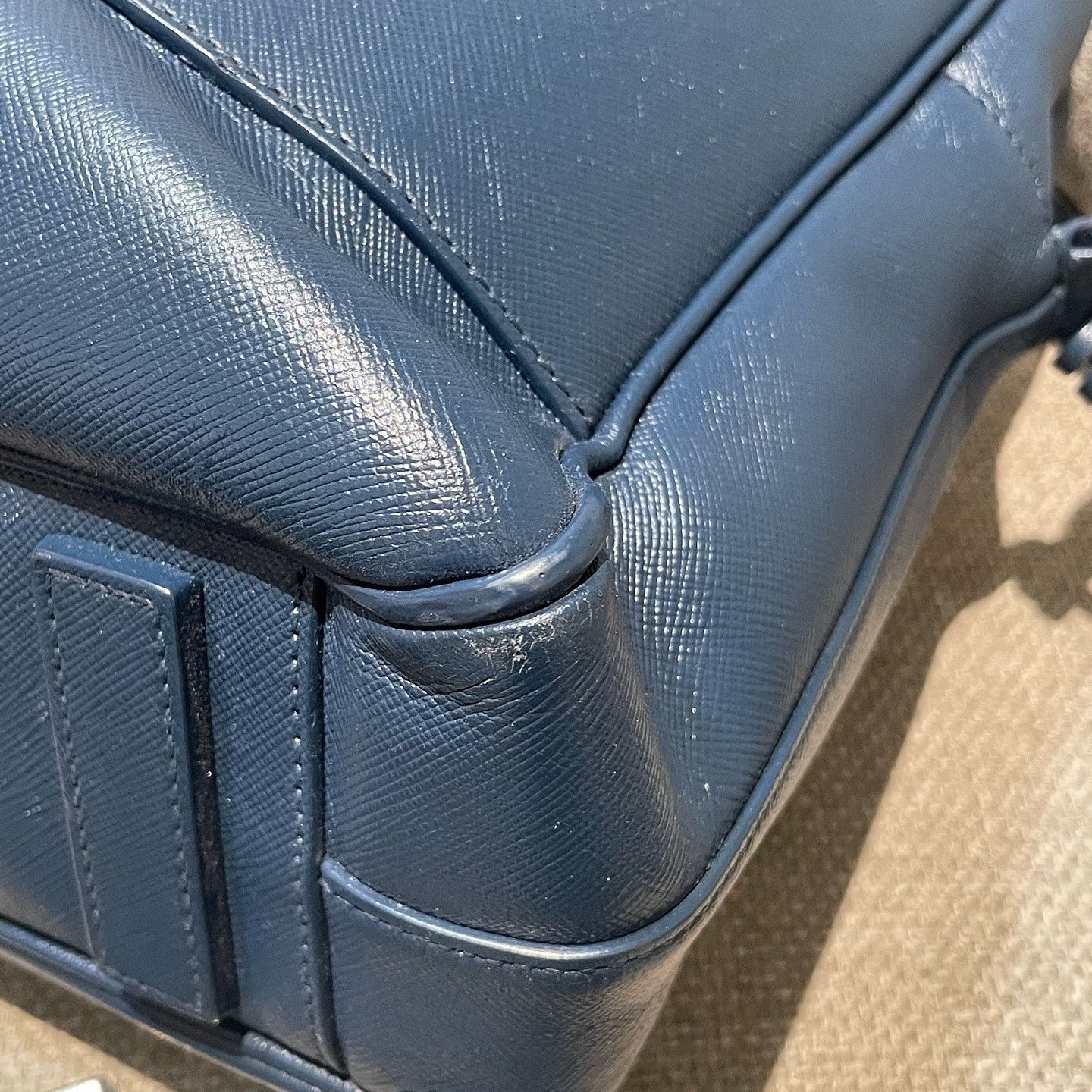 Prada Blue Structured Leather Briefcase Bag Size ONE SIZE - 15 Thumbnail
