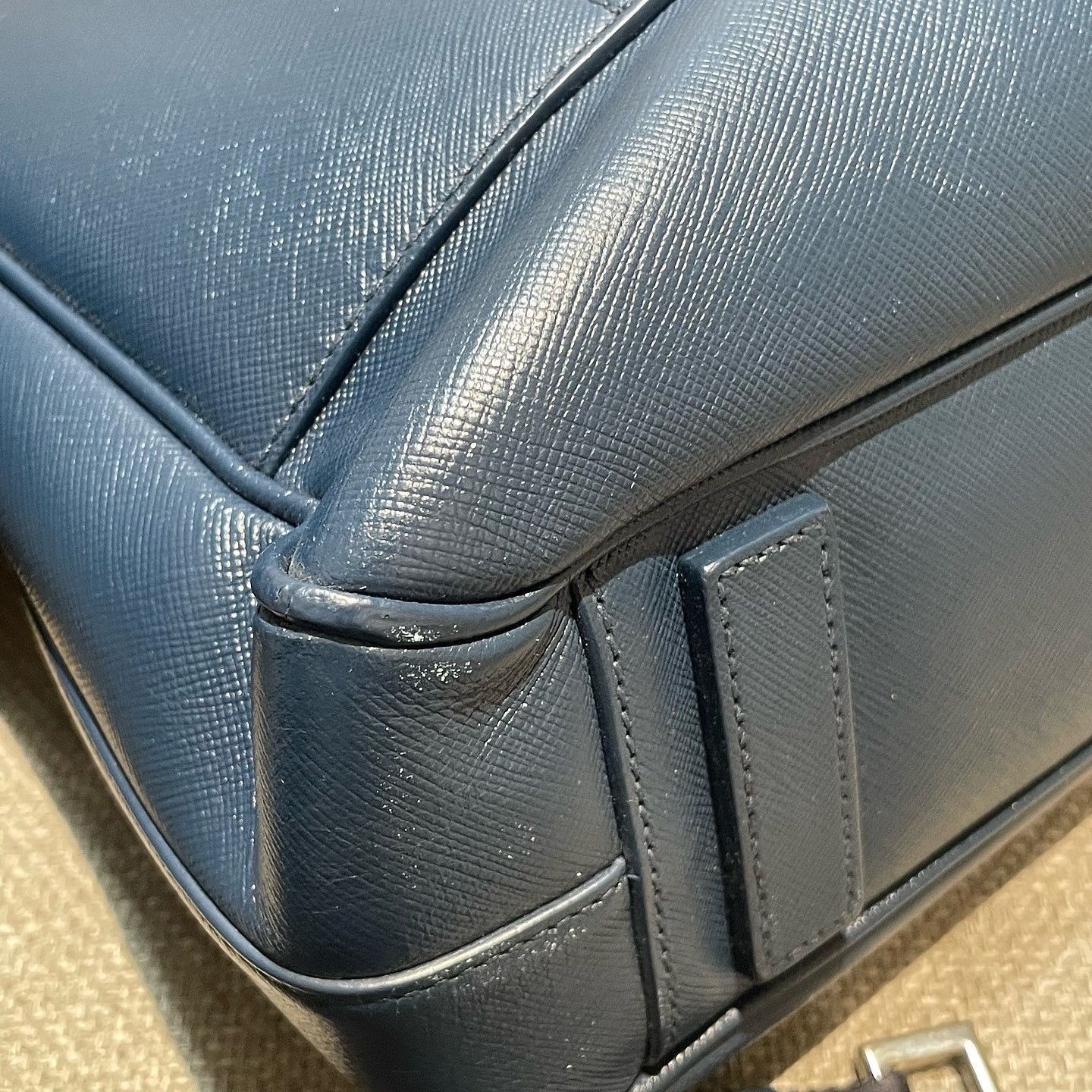 Prada Blue Structured Leather Briefcase Bag Size ONE SIZE - 16 Thumbnail
